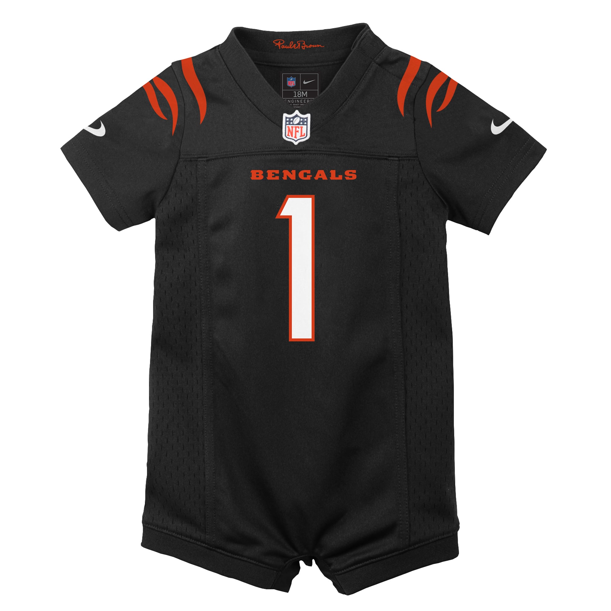 Combinaison Nike Ja'Marr Chase noire pour nouveau-né, maillot de match des Bengals Cincinnati