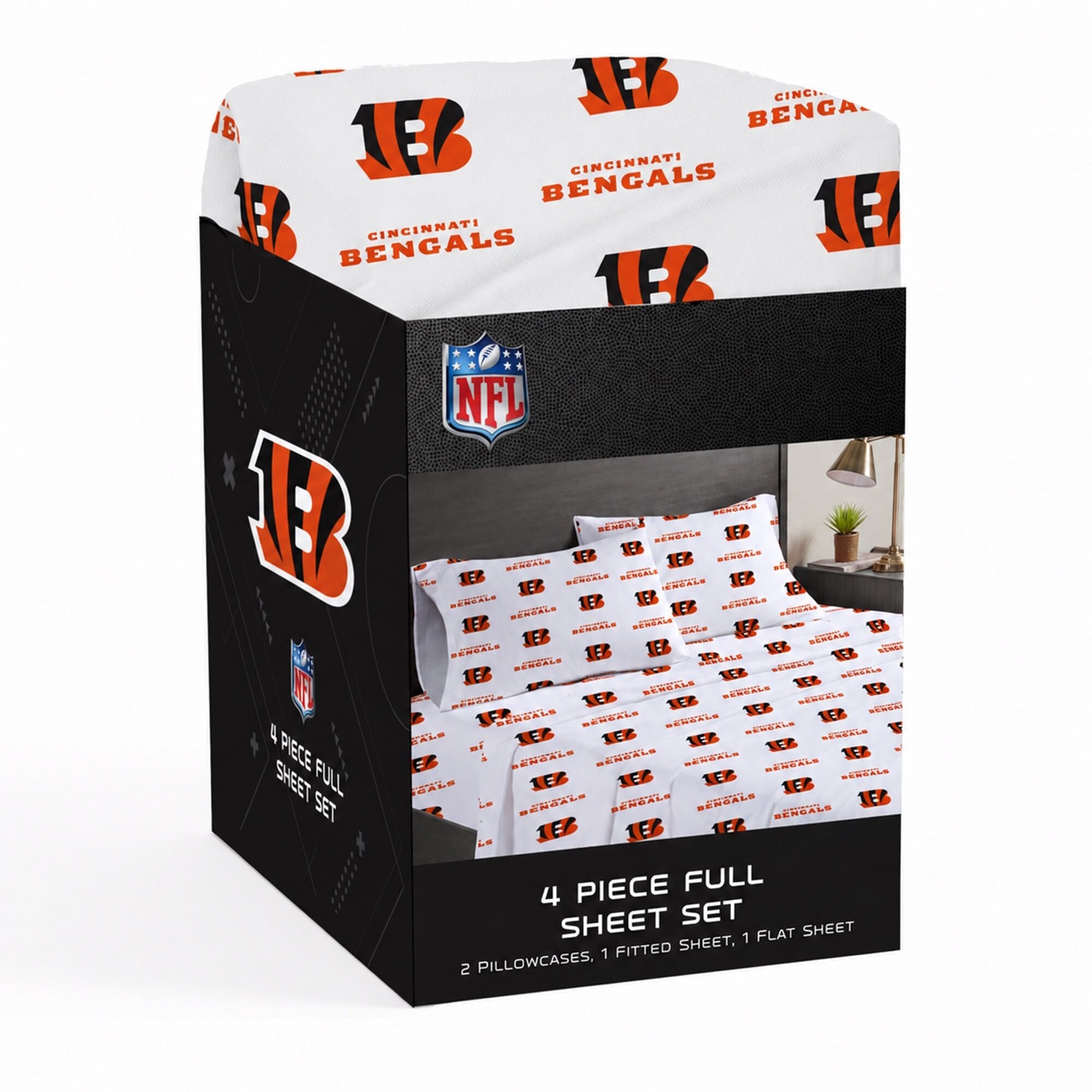 Pegasus Cincinnati Bengals Four-Piece Full Sheet Set
