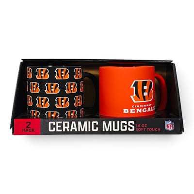 Cincinnati Bengals Pegasus Two-Piece 16oz. Home & Away Soft Touch Ceramic Mug Set