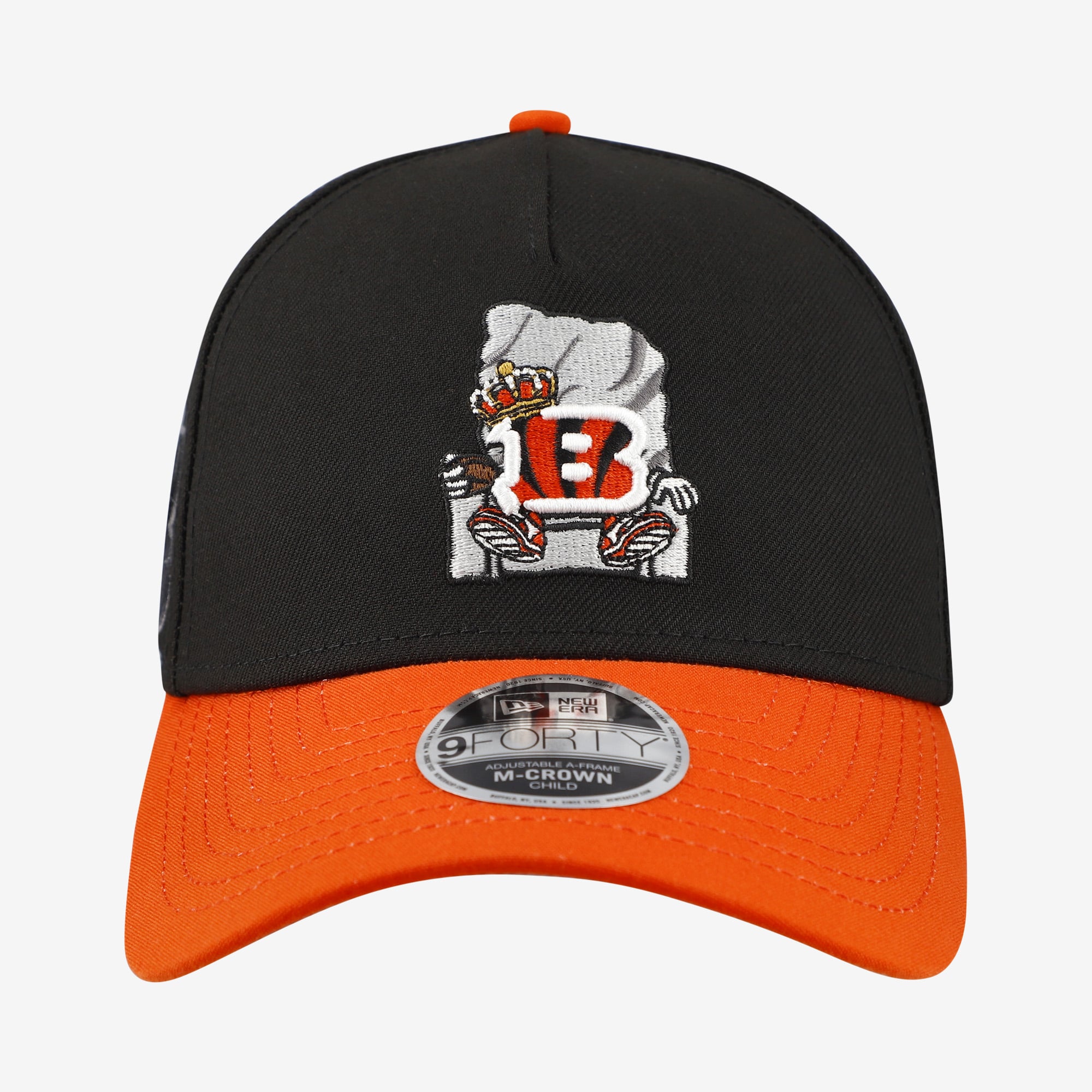 Casquette ajustable New Era noire Cincinnati Bengals Cartoon 9FORTY M-Crown A-Frame pour enfants d'âge préscolaire