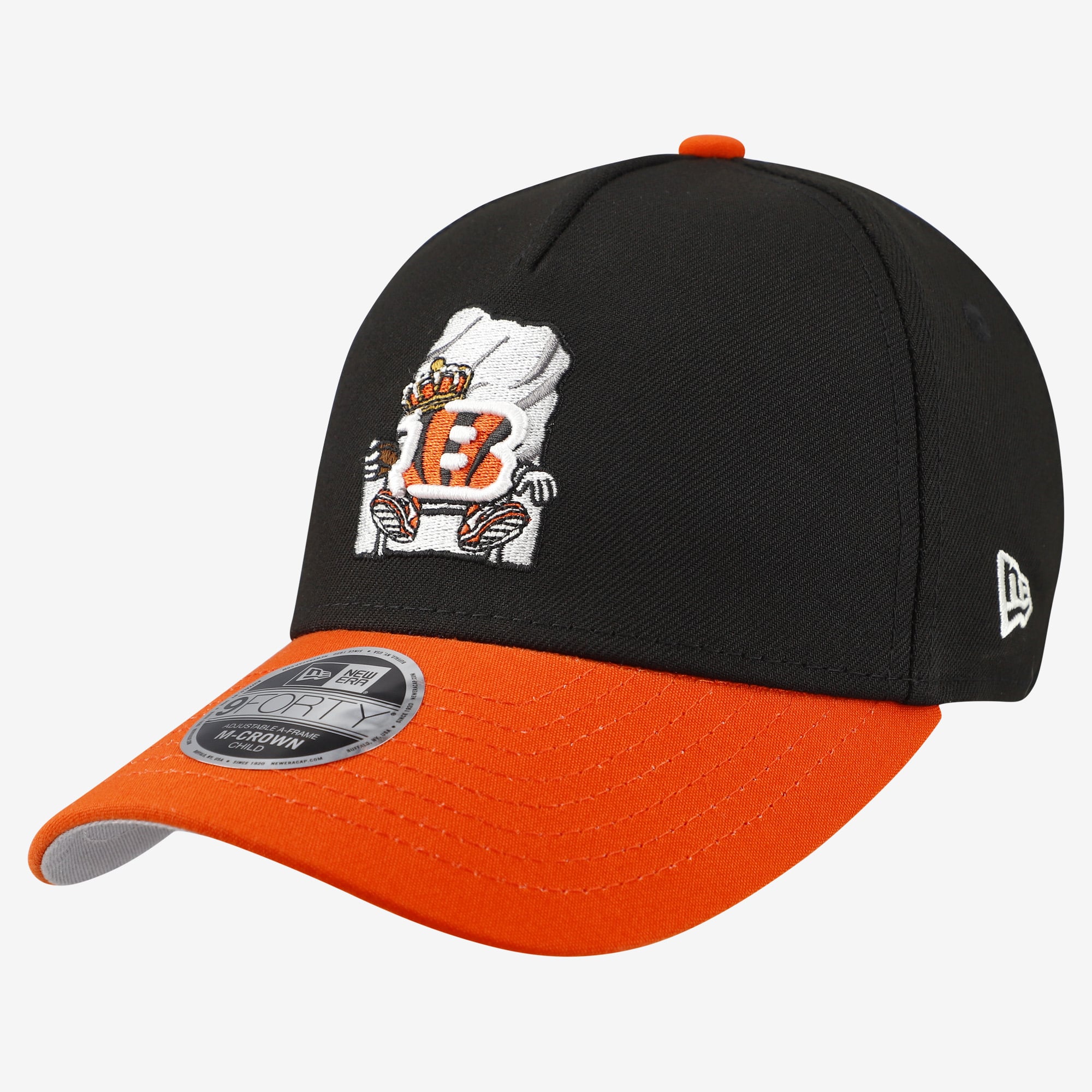 Casquette ajustable New Era noire Cincinnati Bengals Cartoon 9FORTY M-Crown A-Frame pour enfants d'âge préscolaire