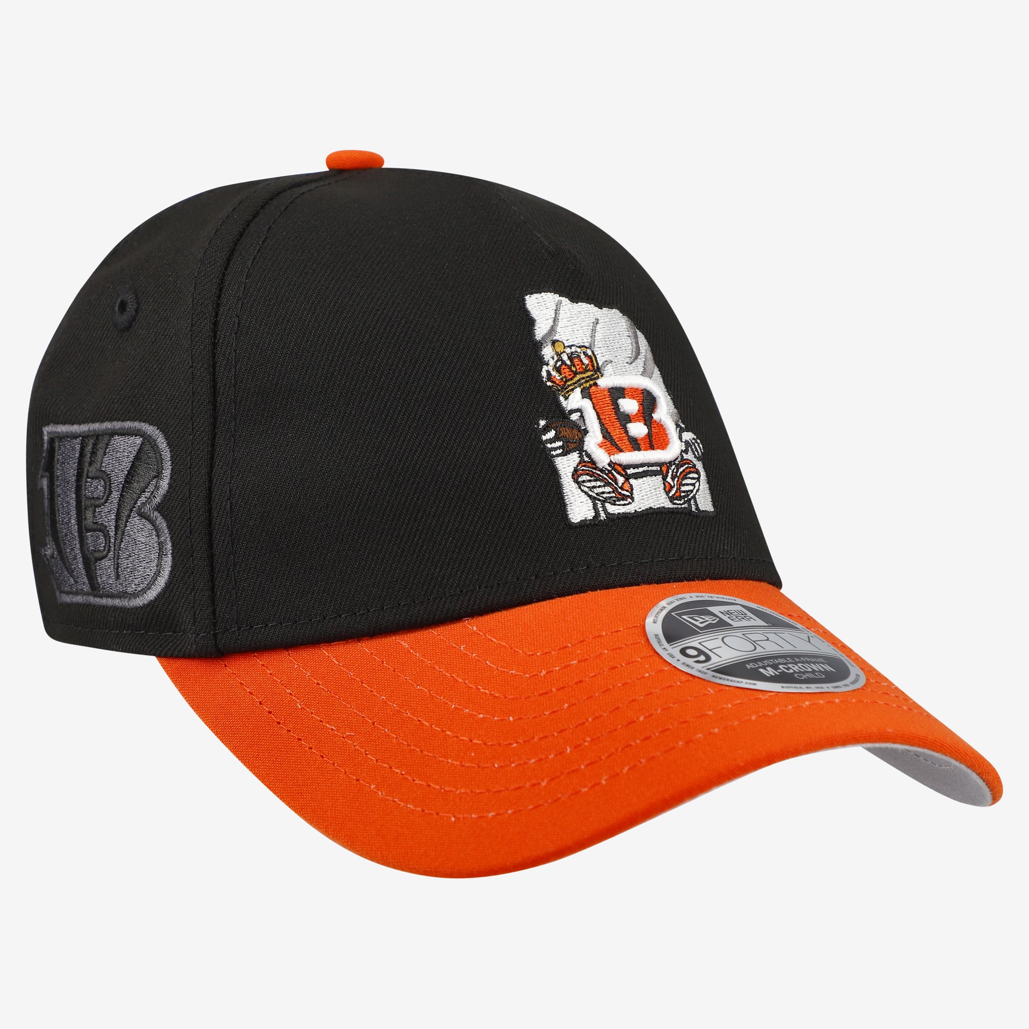 Casquette ajustable New Era noire Cincinnati Bengals Cartoon 9FORTY M-Crown A-Frame pour enfants d'âge préscolaire