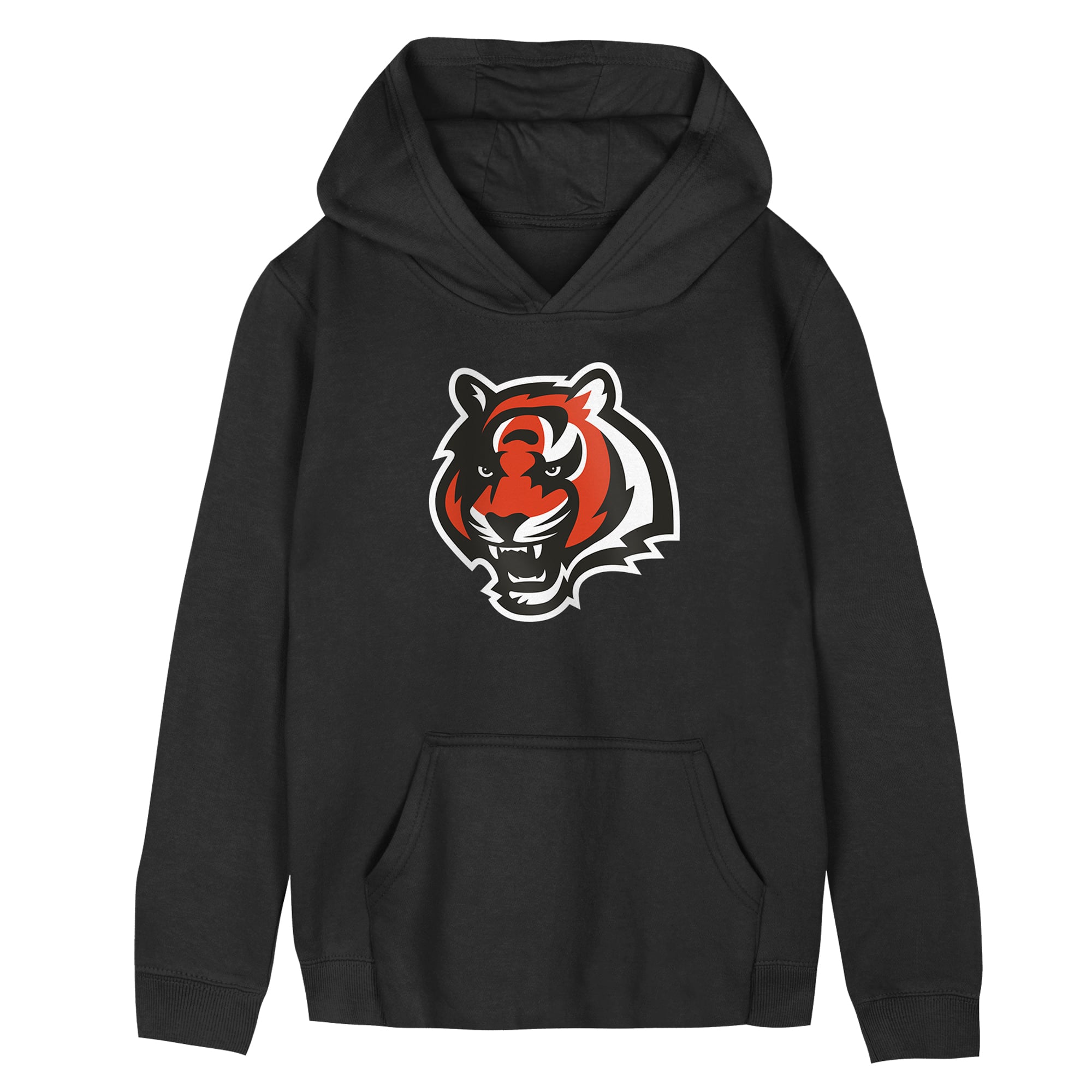 Sweat à capuche en polaire noir Outerstuff avec logo principal des Bengals de Cincinnati, idéal pour les enfants d'âge préscolaire