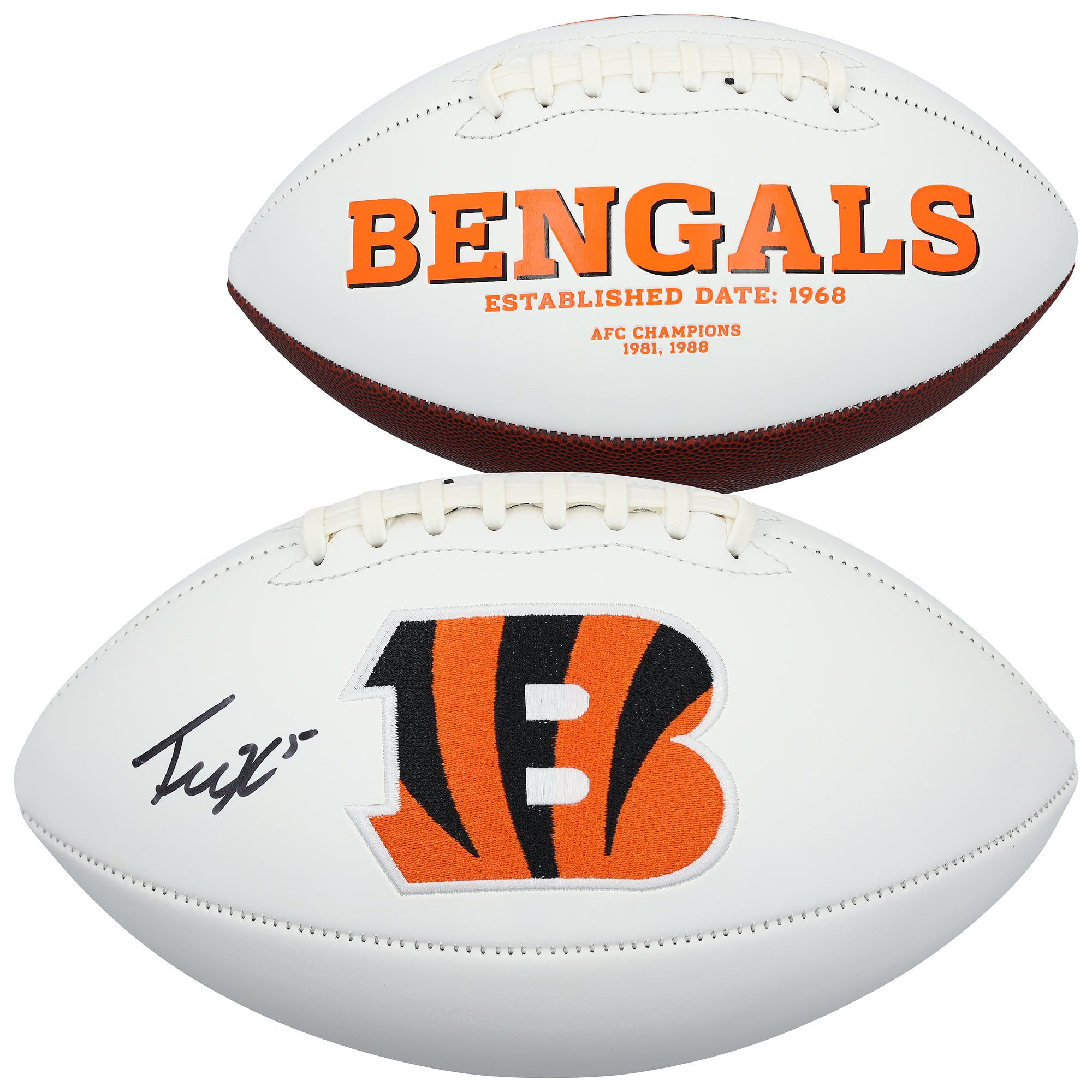 Tee Higgins Cincinnati Bengals Autographed Franklin White Panel Football