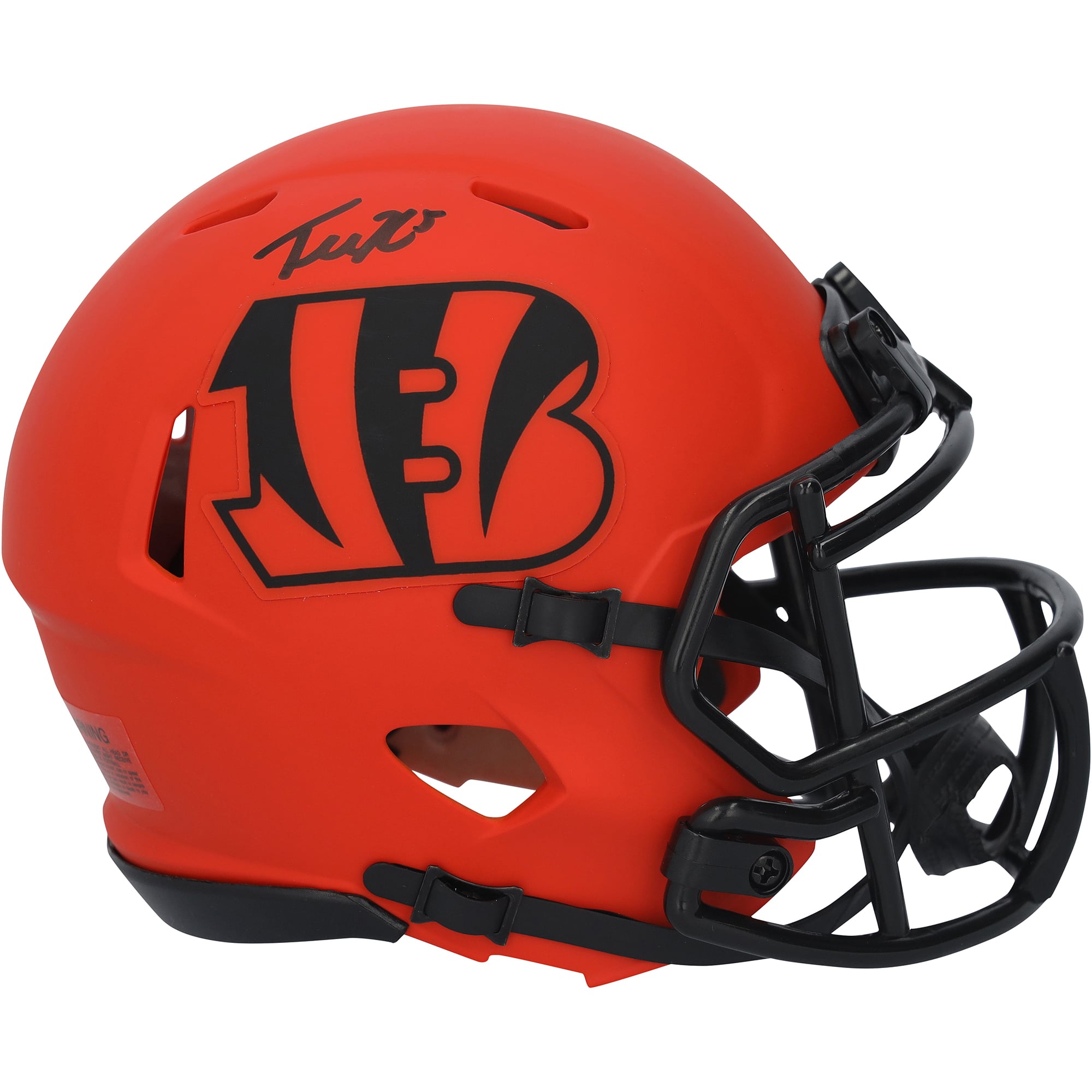 Tee Higgins Cincinnati Bengals Autographed Riddell Rave Speed Mini Helmet