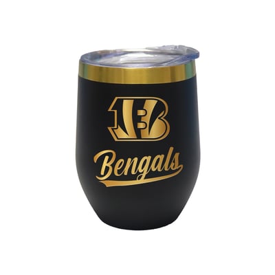 Cincinnati Bengals The Memory Company 12oz. Stainless Steel Gold Lettering Stemless Wine Tumbler