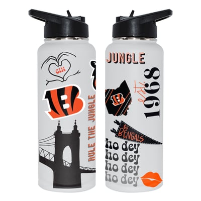 Cincinnati Bengals The Memory Company 34oz. Loco Stainless Steel Quencher Bottle