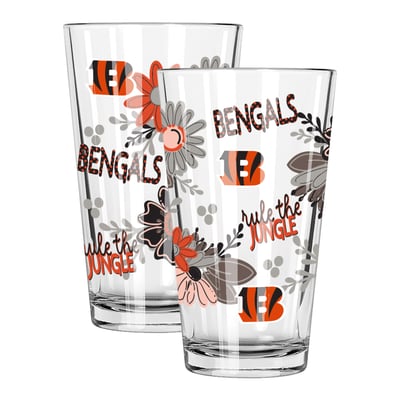 Cincinnati Bengals The Memory Company Two-Piece 16oz. Flowers Pint Glass Set