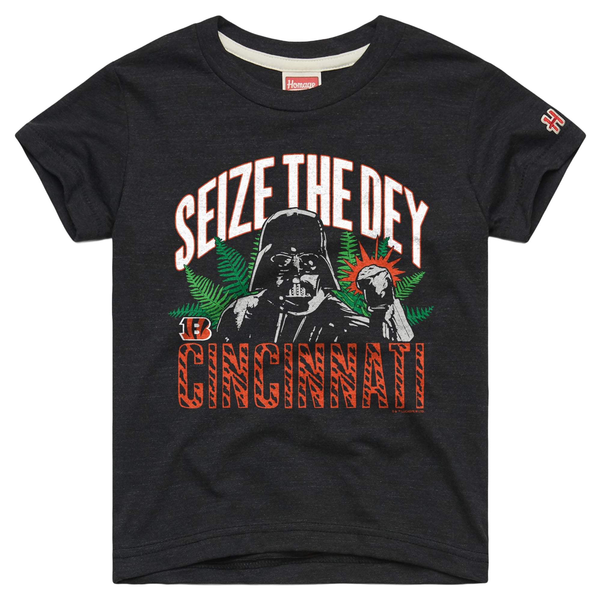 T-shirt pour tout-petit Hommage Charcoal Cincinnati Bengals NFL x Star Wars Côté Obscur Tri-Blend