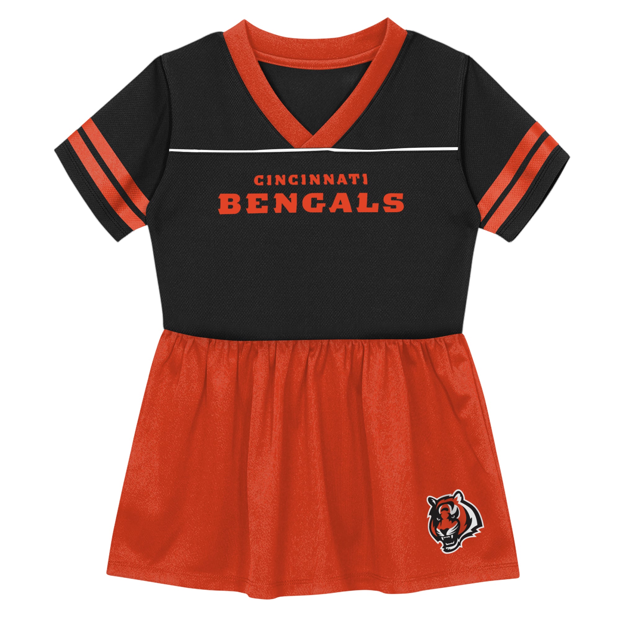 Toddler Outerstuff Black Cincinnati Bengals Stadium Lights V-Neck Fashion Football Jersey Dress