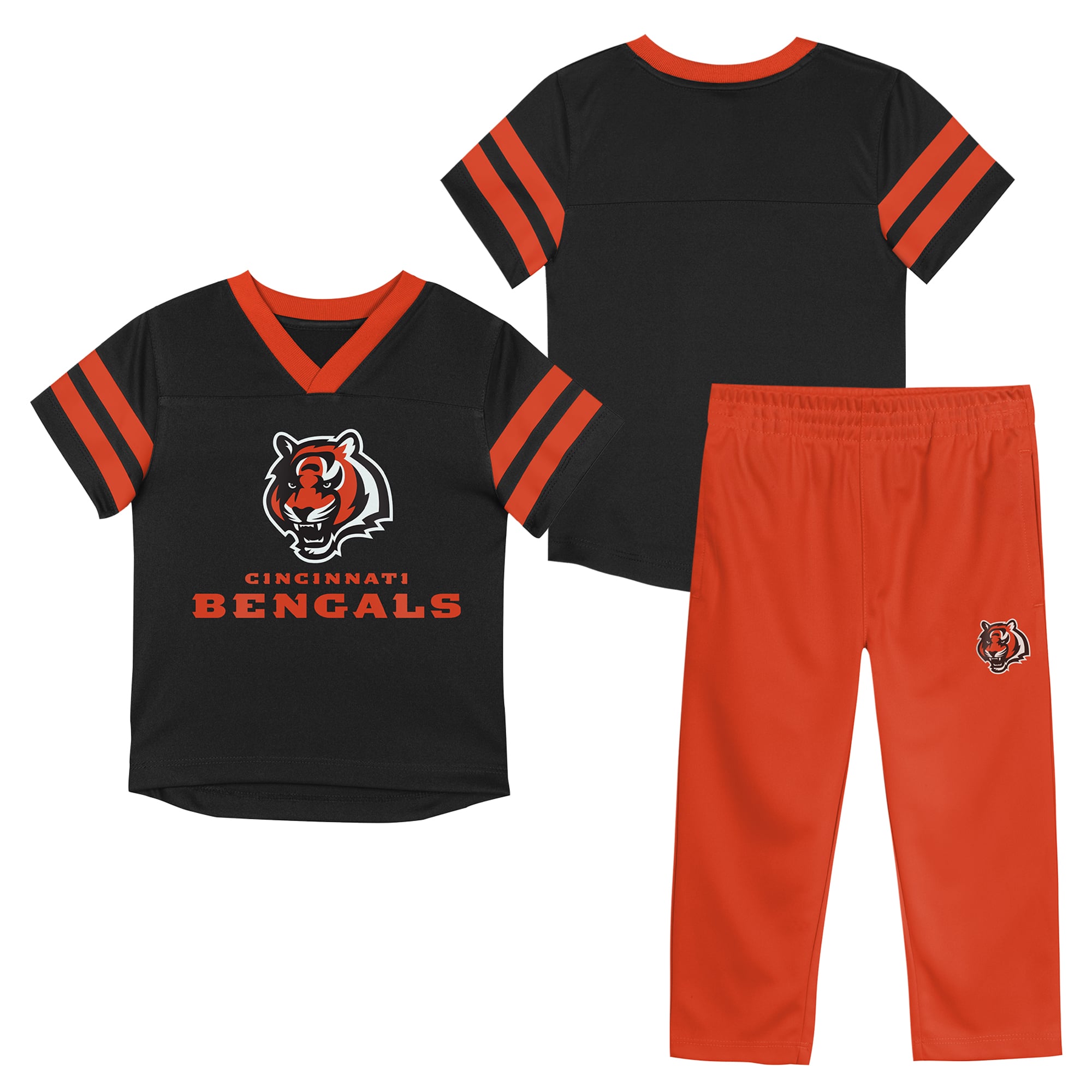 Toddler Outerstuff Black/Orange Cincinnati Bengals Red Zone Jersey Top & Pants Set