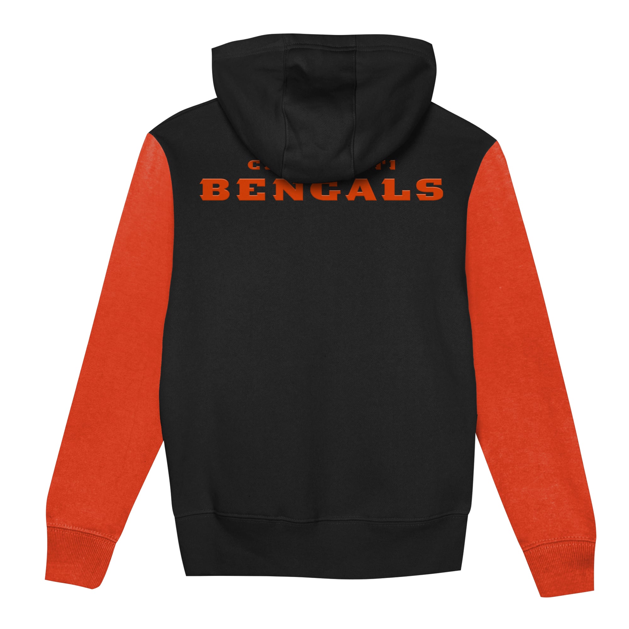 Sweat à capuche zippé Outerstuff noir et orange blocs de couleurs du stade des Bengals Cincinnati pour tout-petits