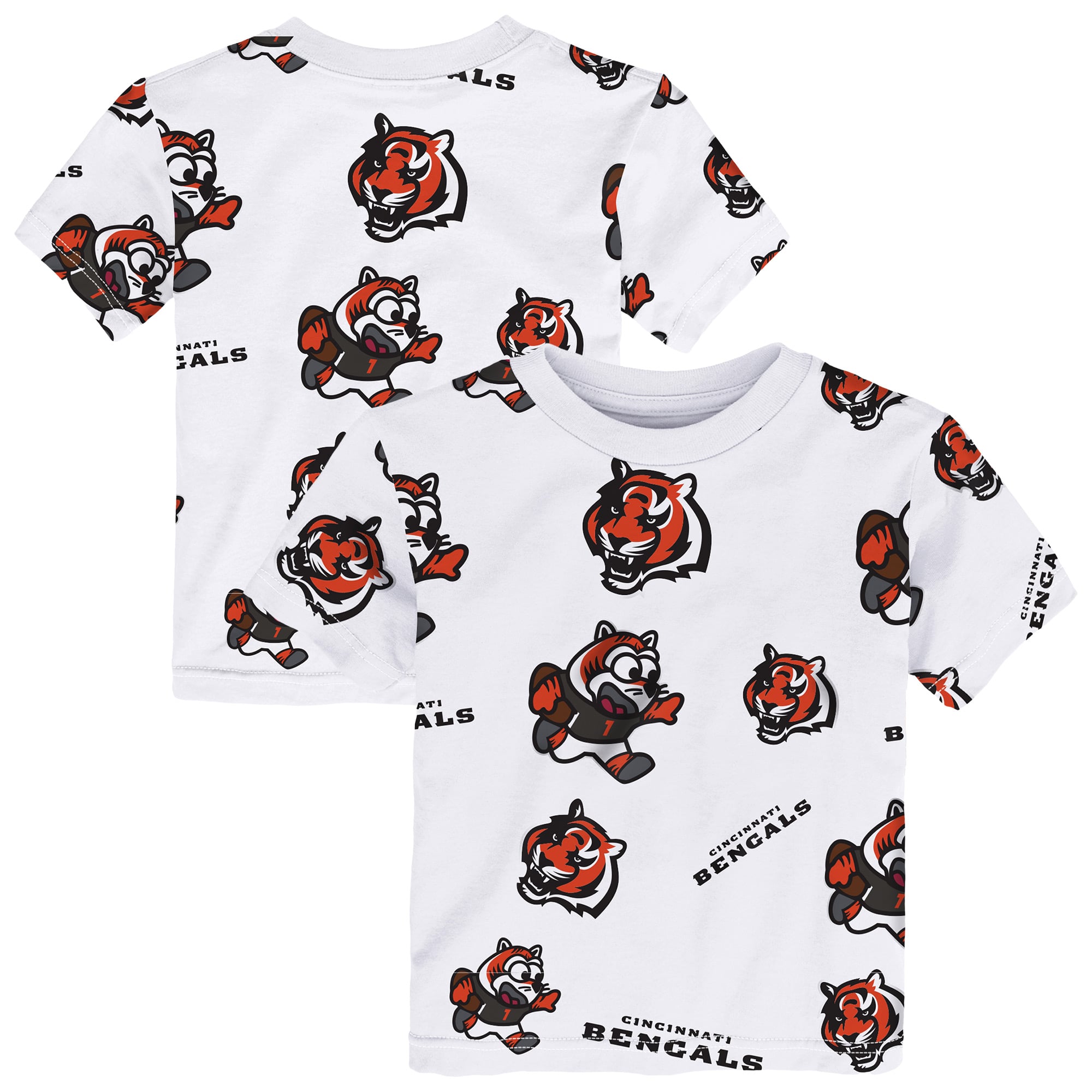 Toddler Outerstuff White Cincinnati Bengals Mascot Play T-Shirt