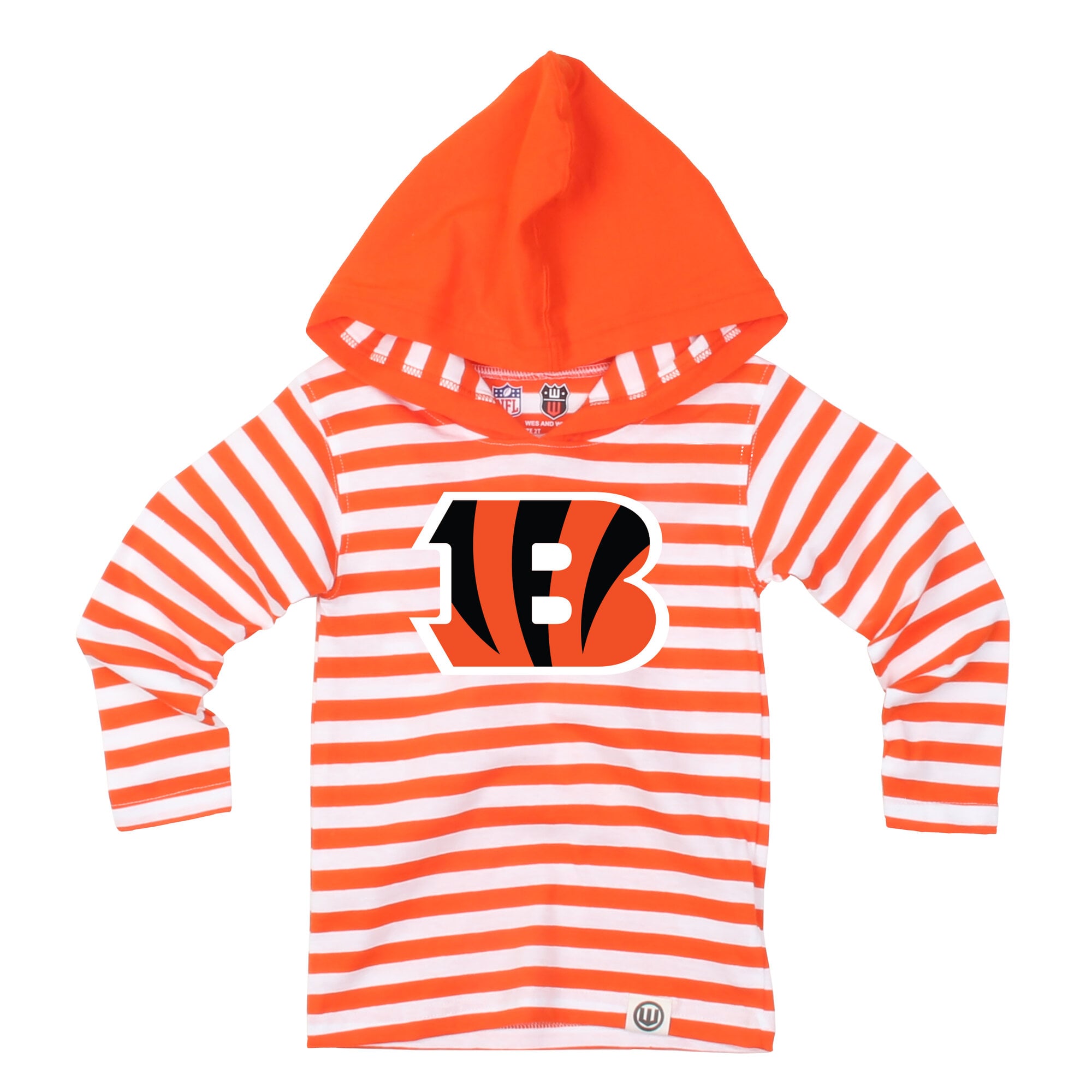 Ensemble pour tout-petit Wes & Willy orange à rayures Cincinnati Bengals : haut manches longues et pantalon capuche.