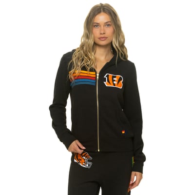 Cincinnati Bengals Aviator Nation Unisex Tri-Blend Full-Zip Hoodie - Black