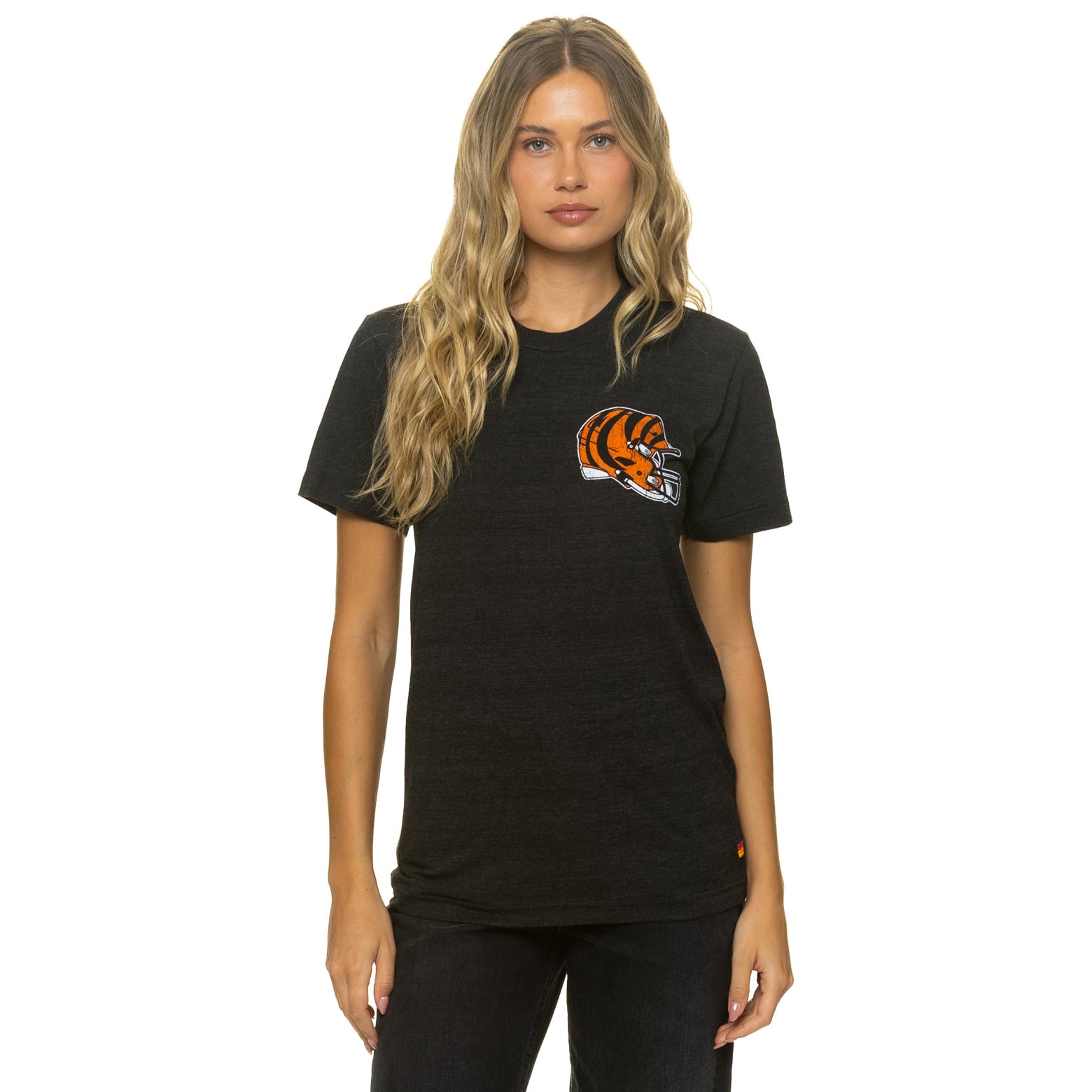T-shirt unisexe Aviator Nation noir Cincinnati Bengals en mélange de trois matières