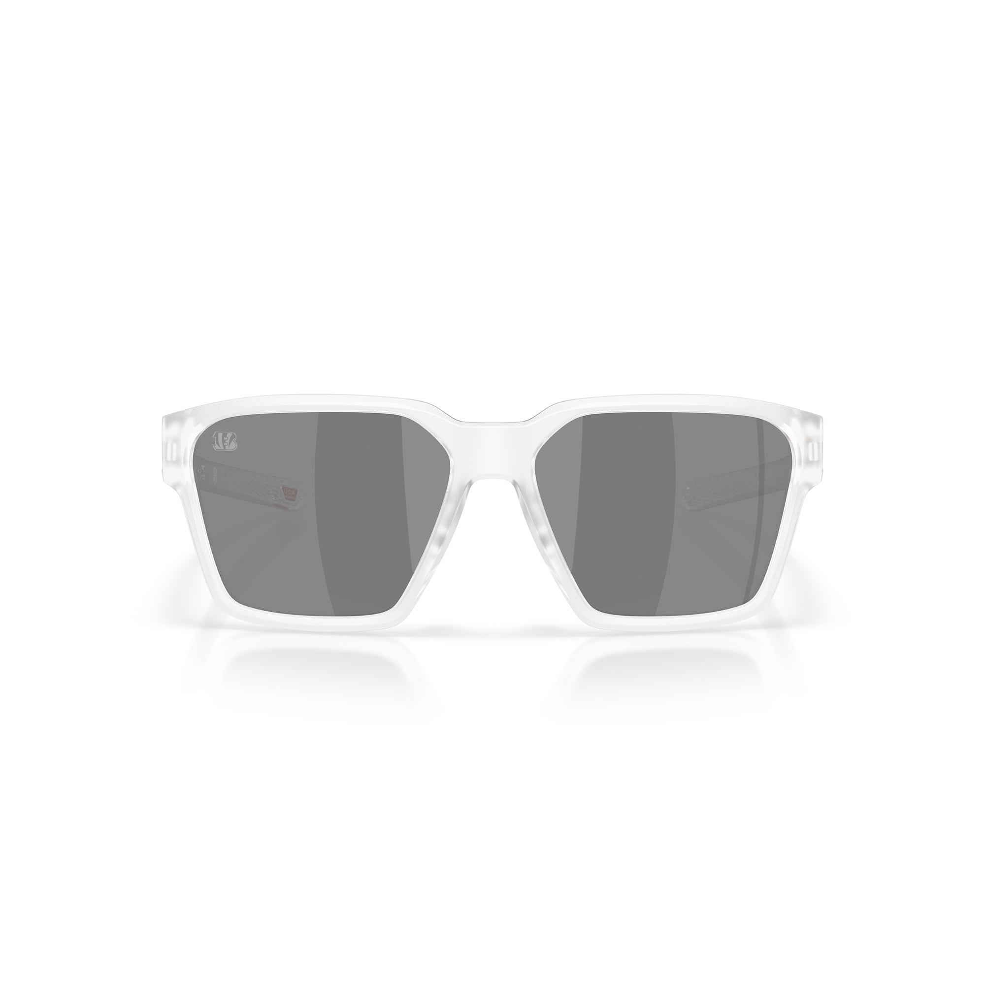 Unisex Oakley Cincinnati Bengals Briza Matte Clear Sunglasses with Prizm Black Polarized Lenses