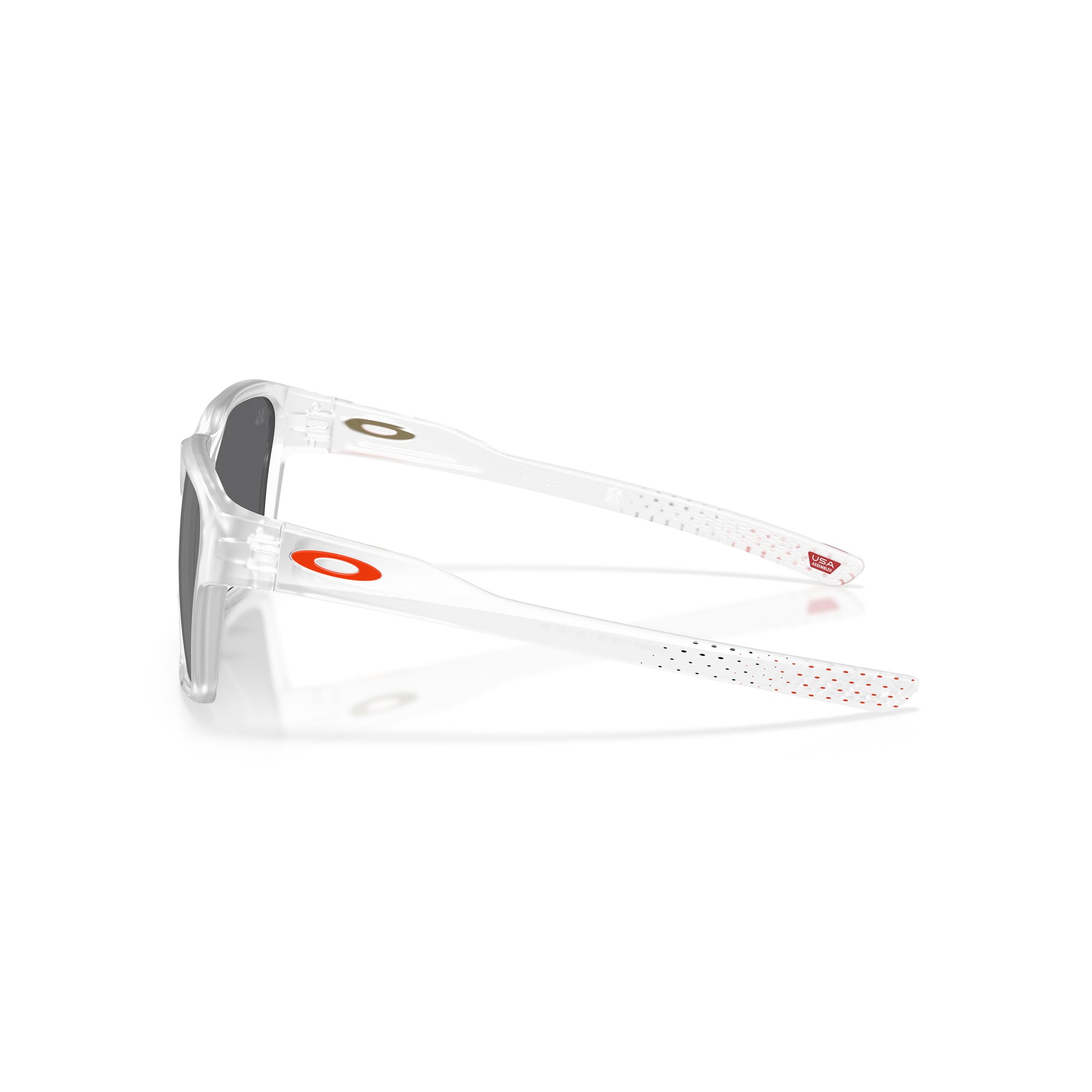 Unisex Oakley Cincinnati Bengals Briza Matte Clear Sunglasses with Prizm Black Polarized Lenses