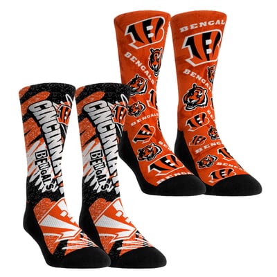 Cincinnati Bengals Rock Em Unisex Team Blast Two-Pack Crew Socks