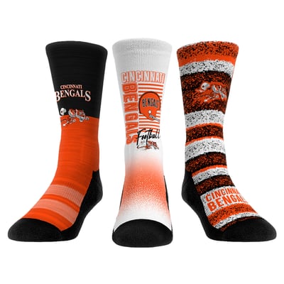  Cincinnati Bengals Rock Em Unisex Throwback Three-Pack Crew Sock Set - 