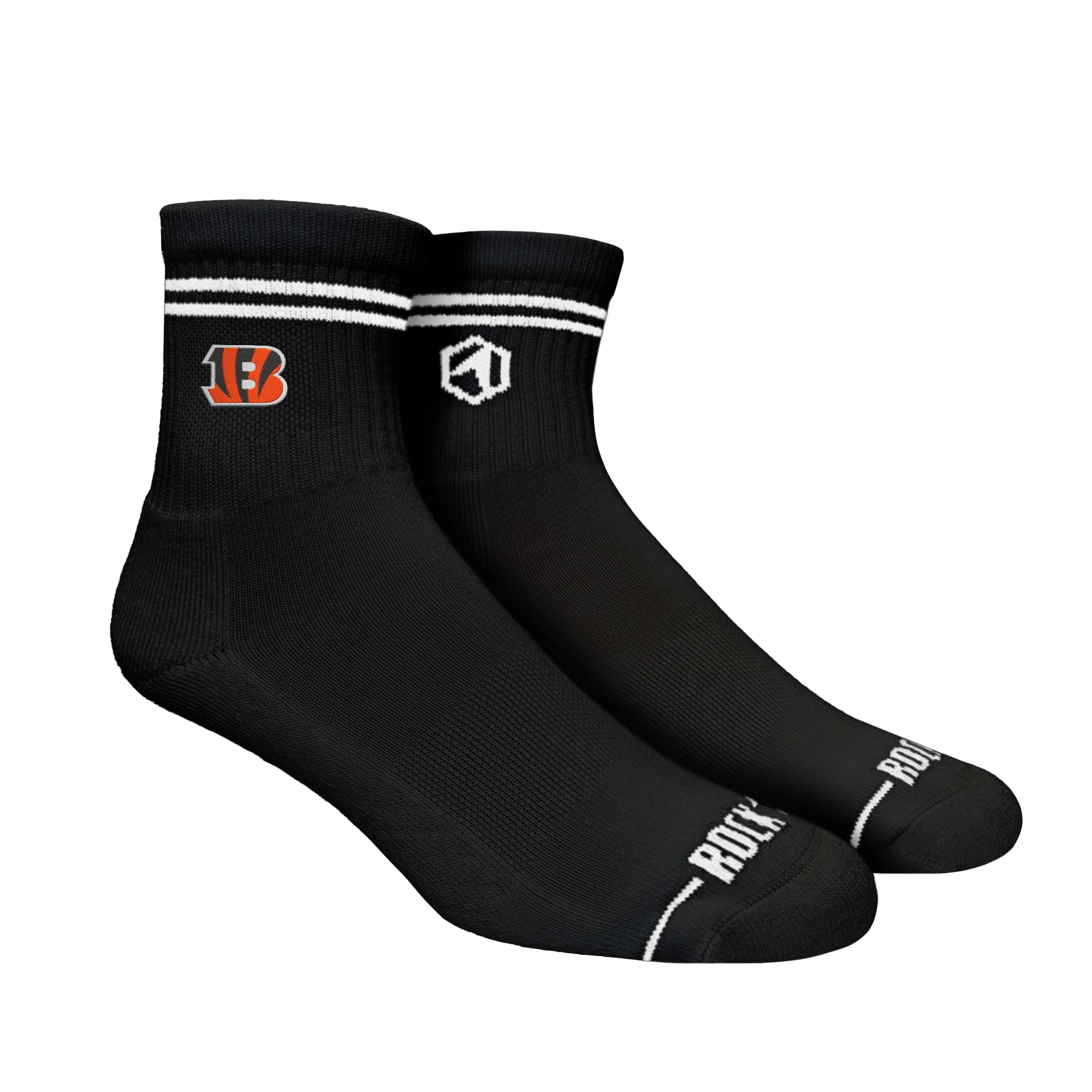 Unisex Rock Em Socks Cincinnati Bengals Casual Stripe Quarter-Length