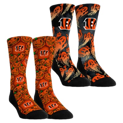 Cincinnati Bengals Rock Em Socks Unisex Halloween Crew Socks 2-Pack Set
