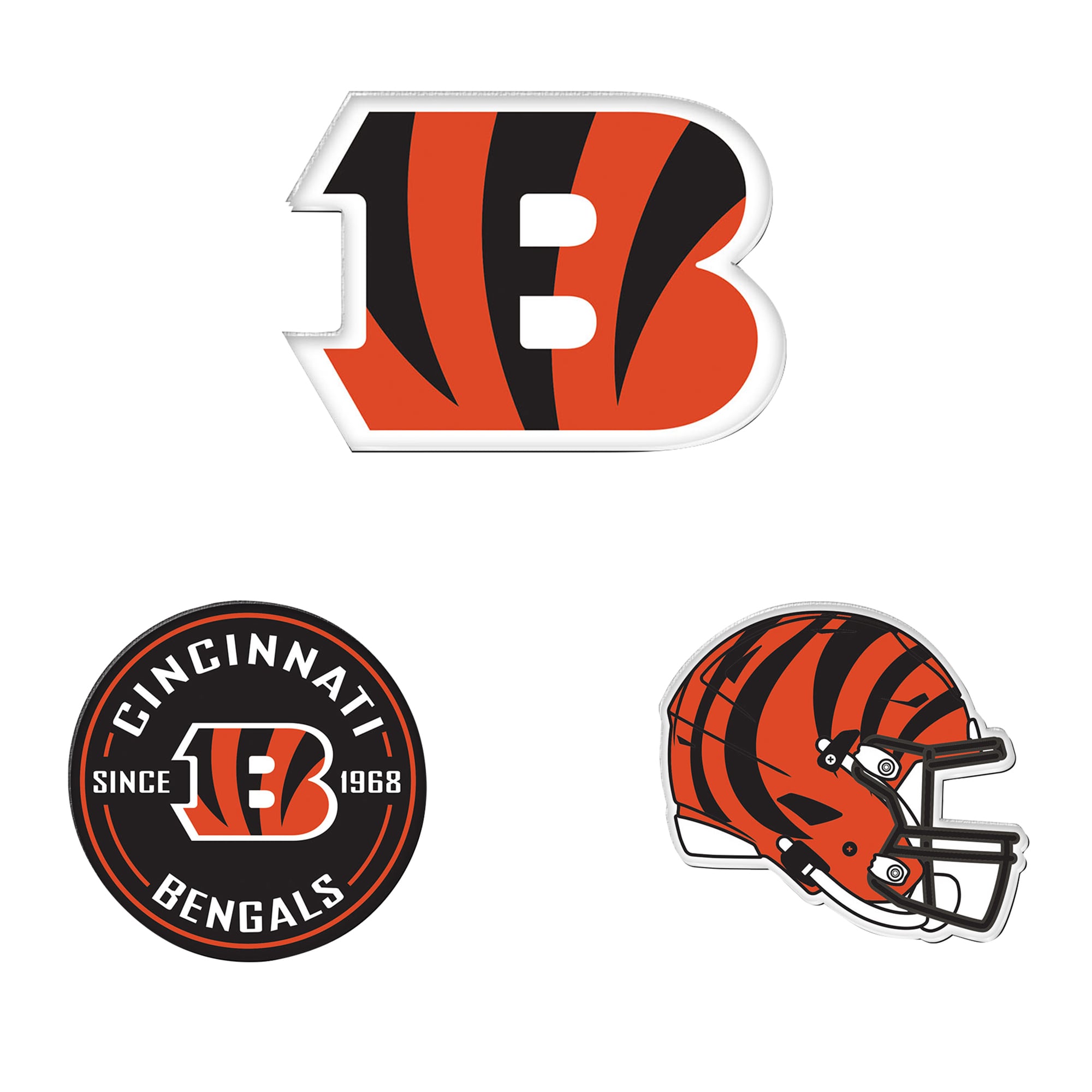 WinCraft  Cincinnati Bengals 3-Pack Premium Fridge Magnet Set