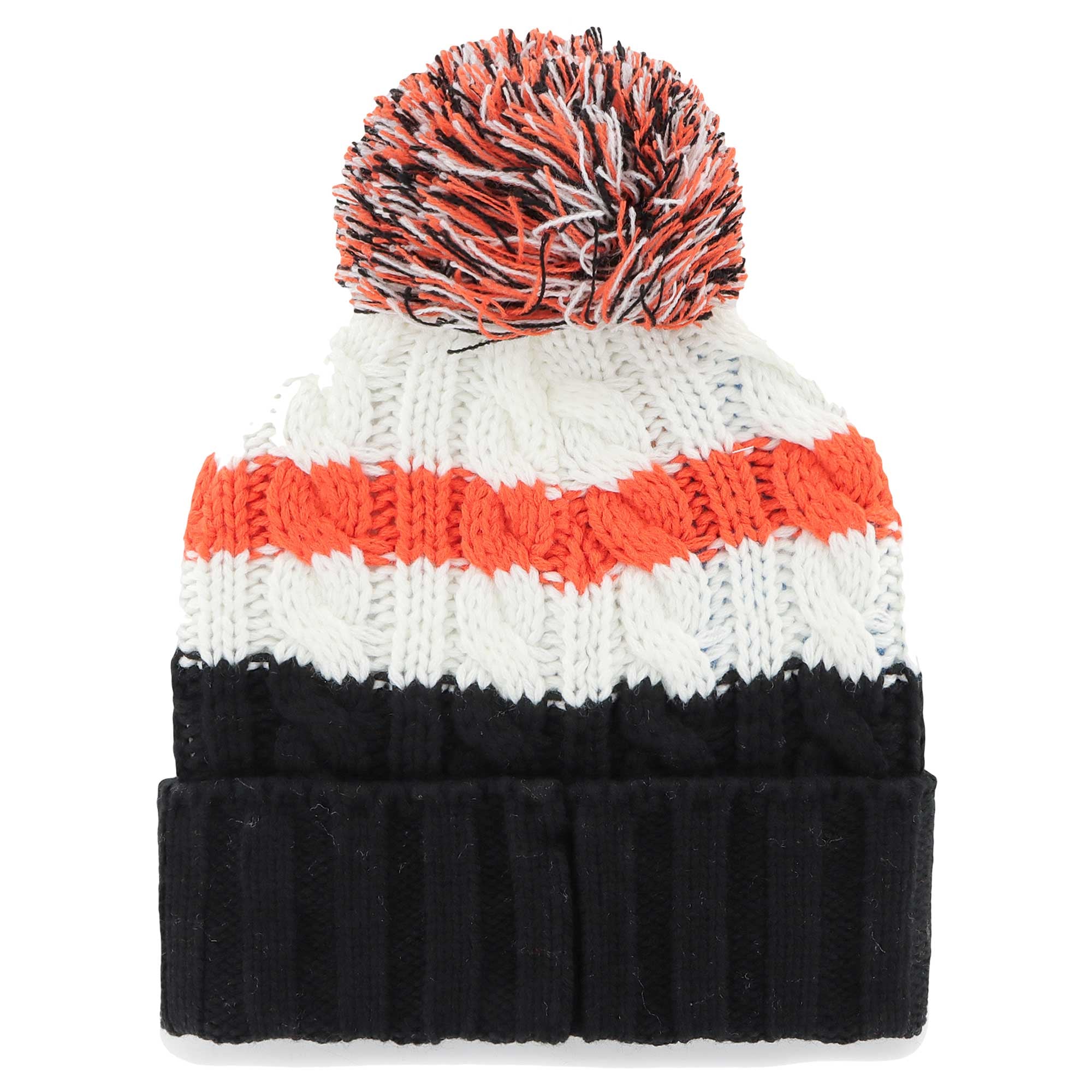 Bonnet en tricot à revers Ashfield '47 blanc des Bengals de Cincinnati pour femmes avec pompon