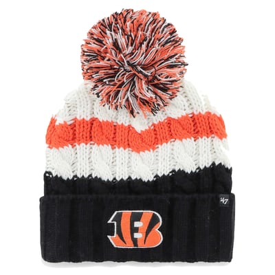 Cincinnati Bengals '47 Women's Ashfield Cuffed Knit Hat with Pom - White
