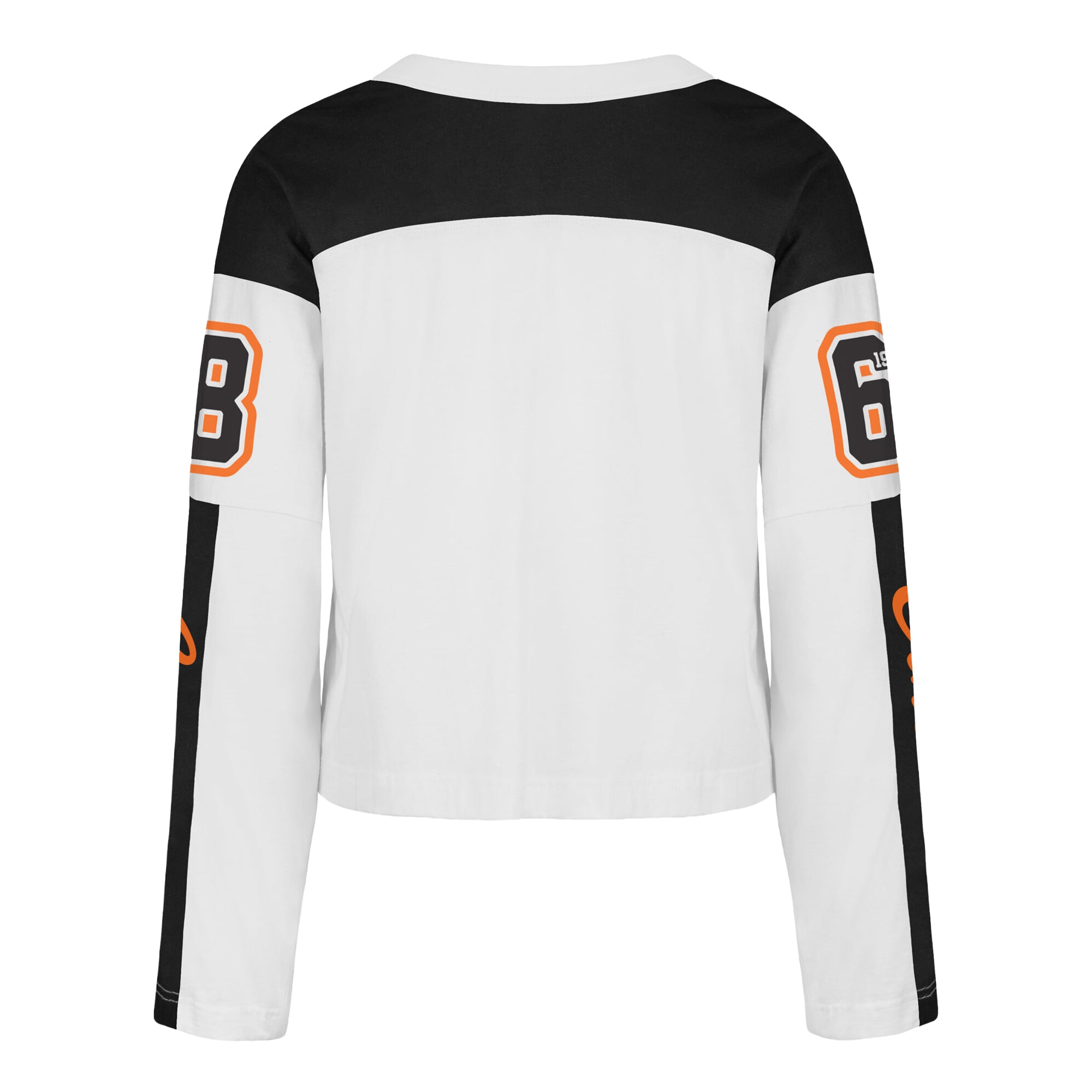T-shirt à manches longues et col en V blanc pour femme des Bengals de Cincinnati, modèle '47 Exclamation Metro