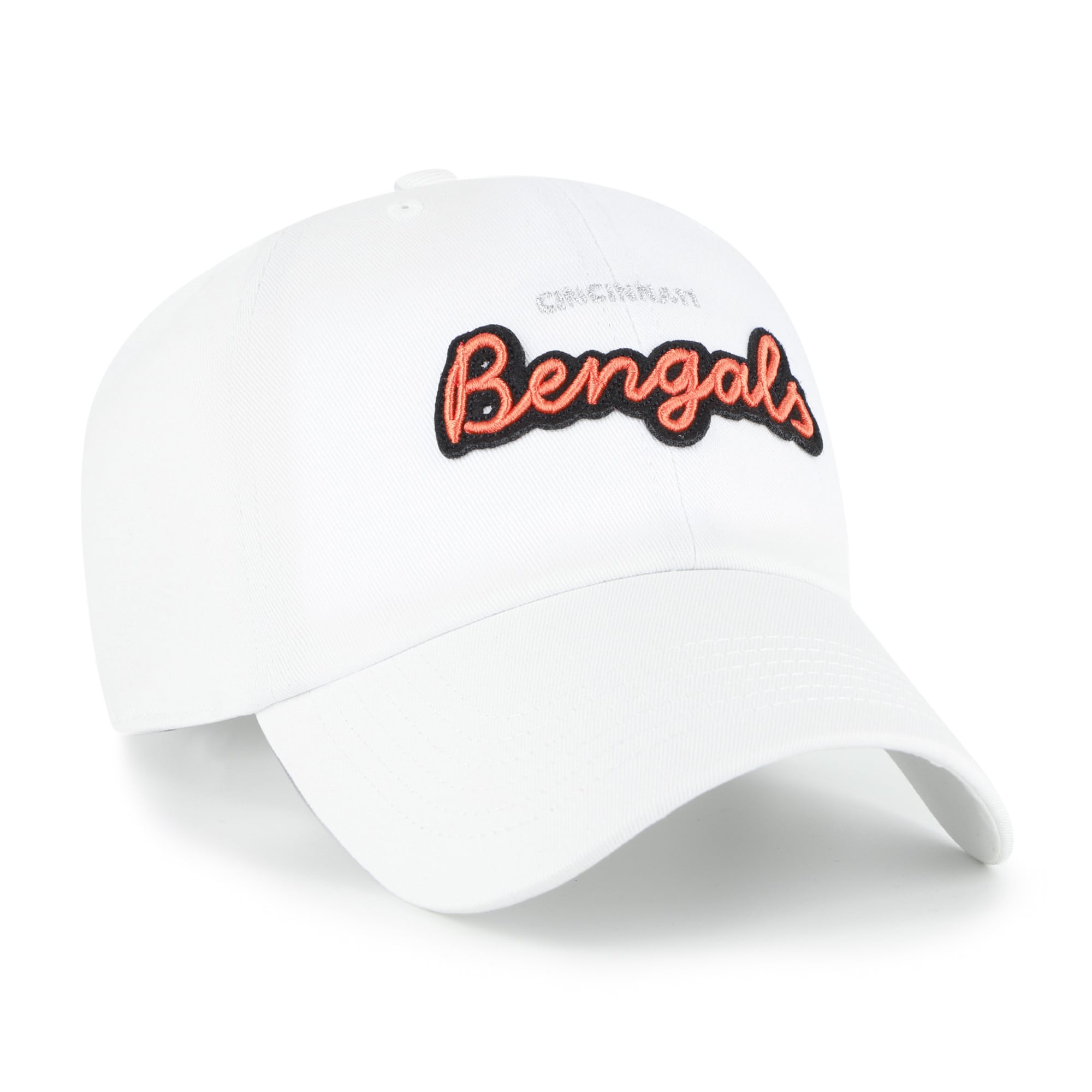 Women's '47 White Cincinnati Bengals Trendy Script Clean Up Adjustable Hat