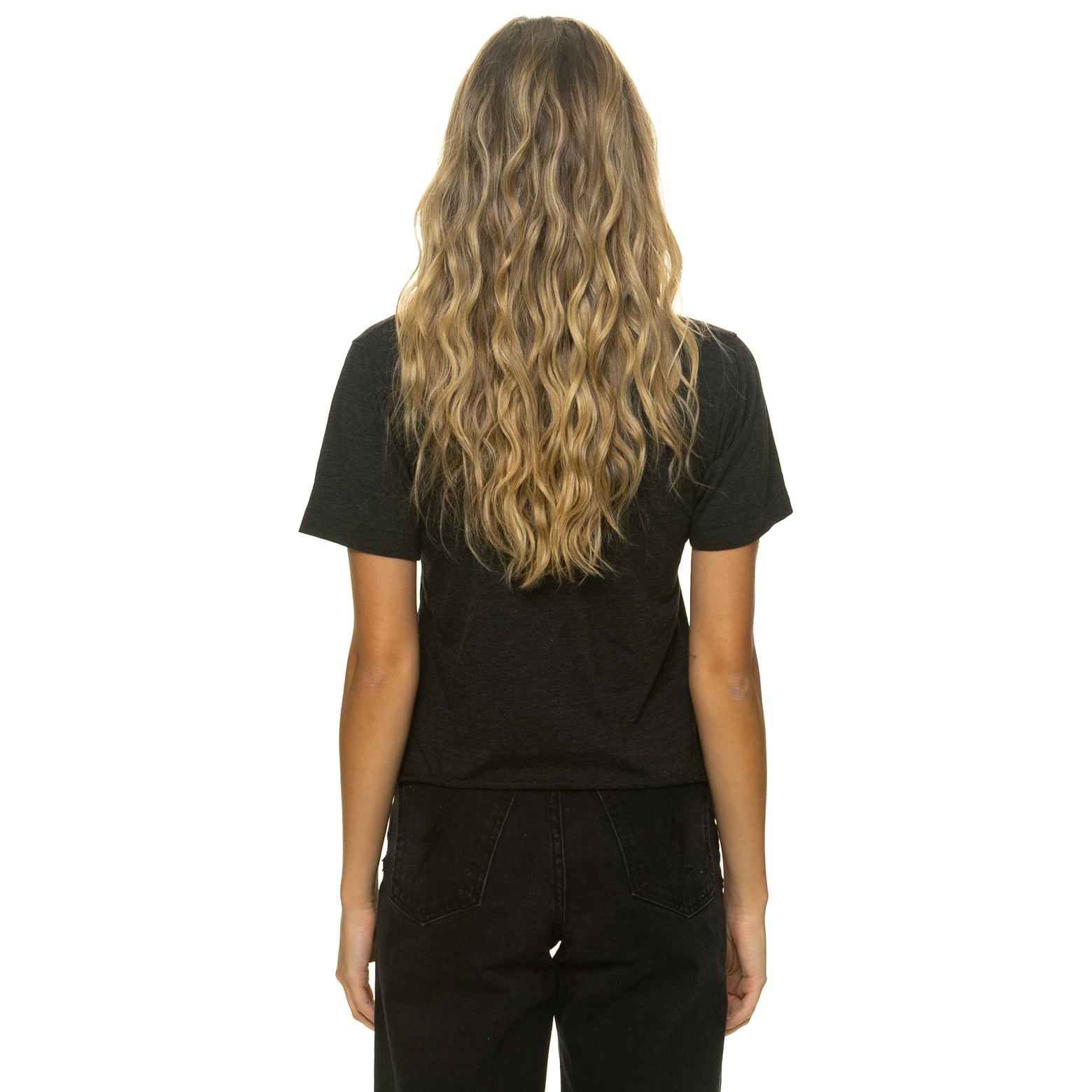 T-shirt Aviator Nation noir pour femme, style boyfriend, en mélange de trois matières, aux couleurs des Bengals Cincinnati