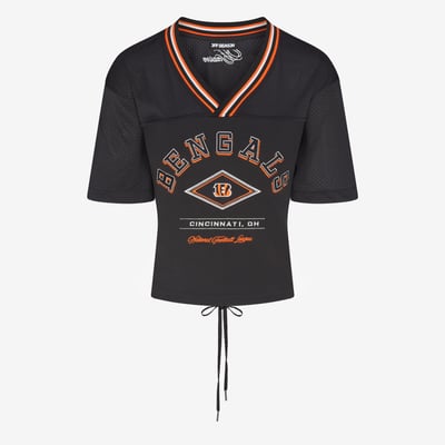 Cincinnati Bengals Off Season Women's Lace-Back V-Neck T-Shirt - Black