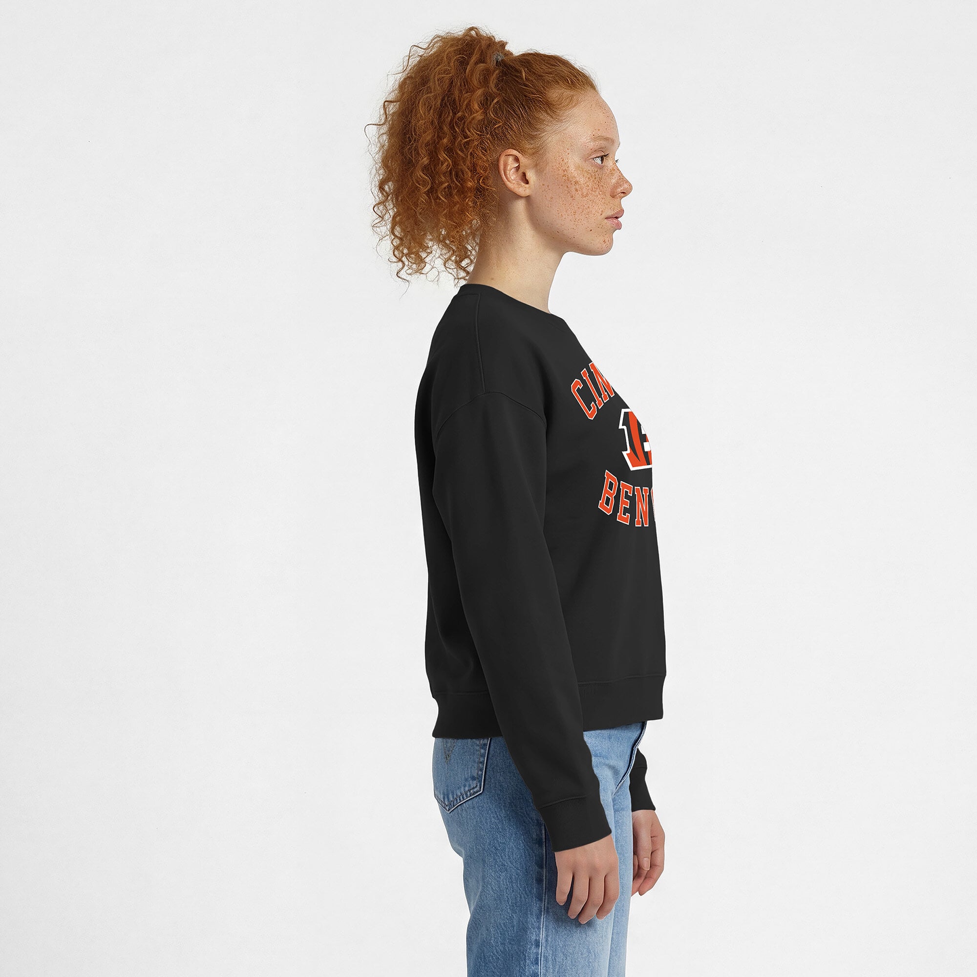 Women's Champion Black Cincinnati Bengals Heart & Soul Powerblend Sweatshirt
