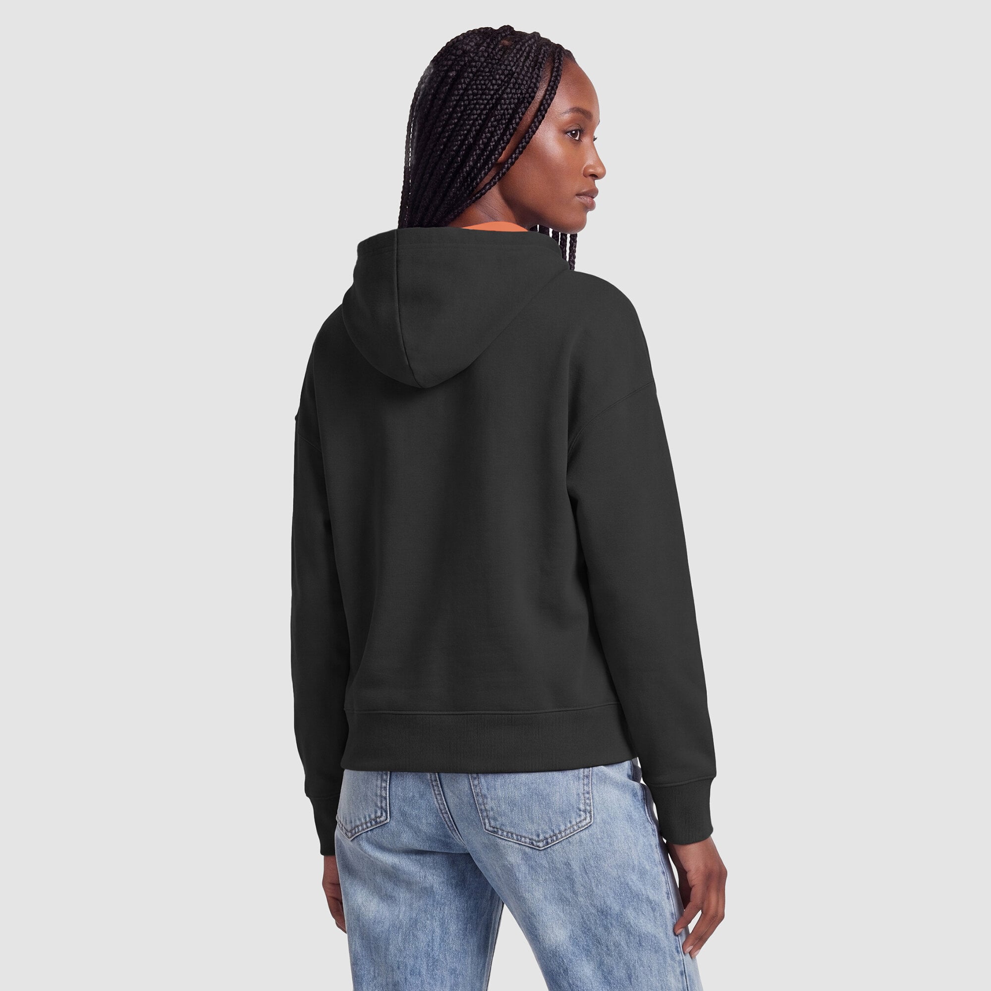 Sweat à capuche Champion noir et orange pour femme, doublure contrastée des Bengals de Cincinnati