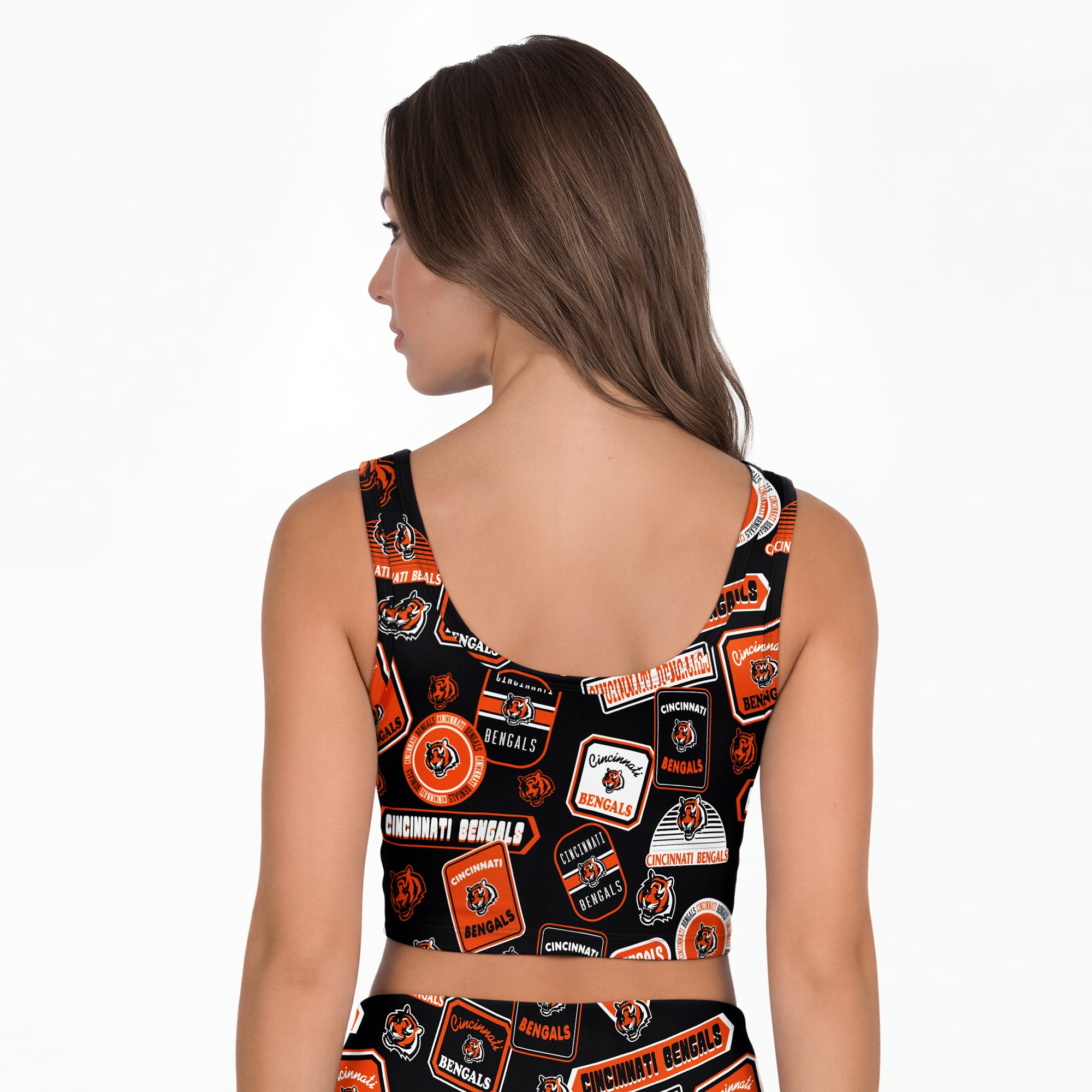 Women's Concepts Sport Black Cincinnati Bengals Grady Allover Print Bralette