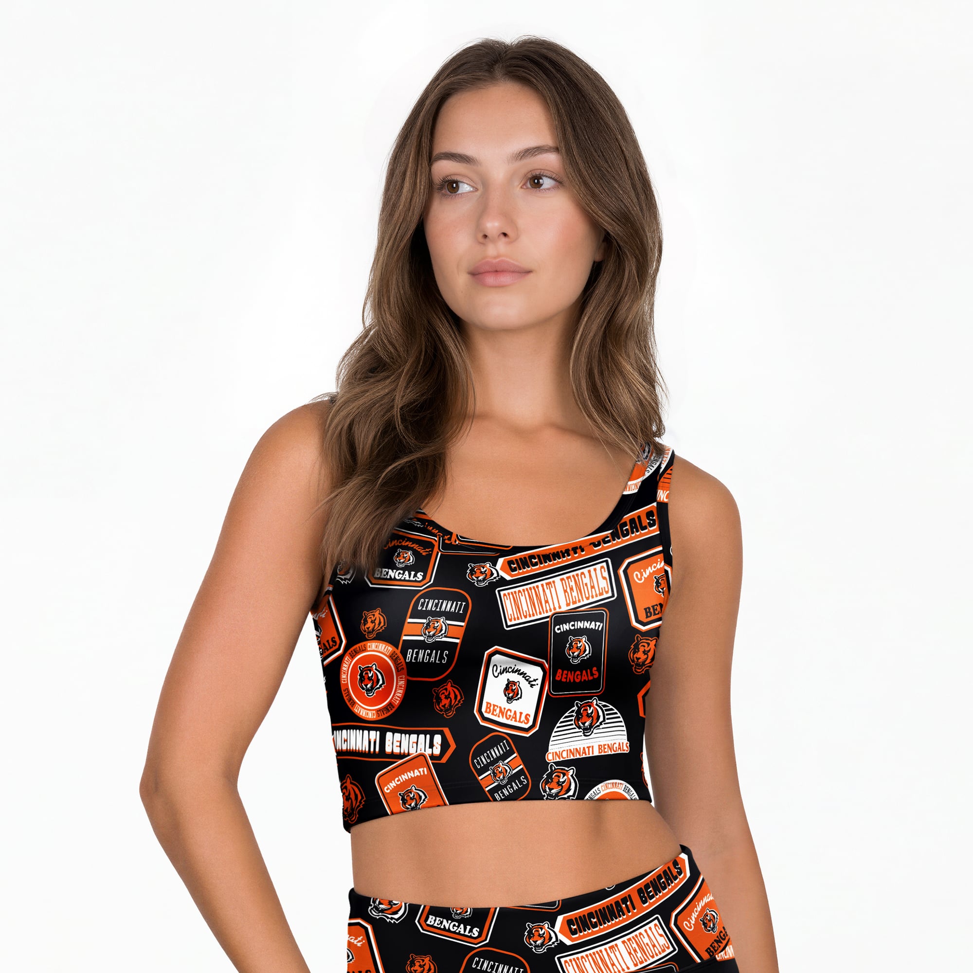 Women's Concepts Sport Black Cincinnati Bengals Grady Allover Print Bralette