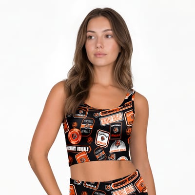 Cincinnati Bengals Concepts Sport Women's Grady Allover Print Bralette - Black

