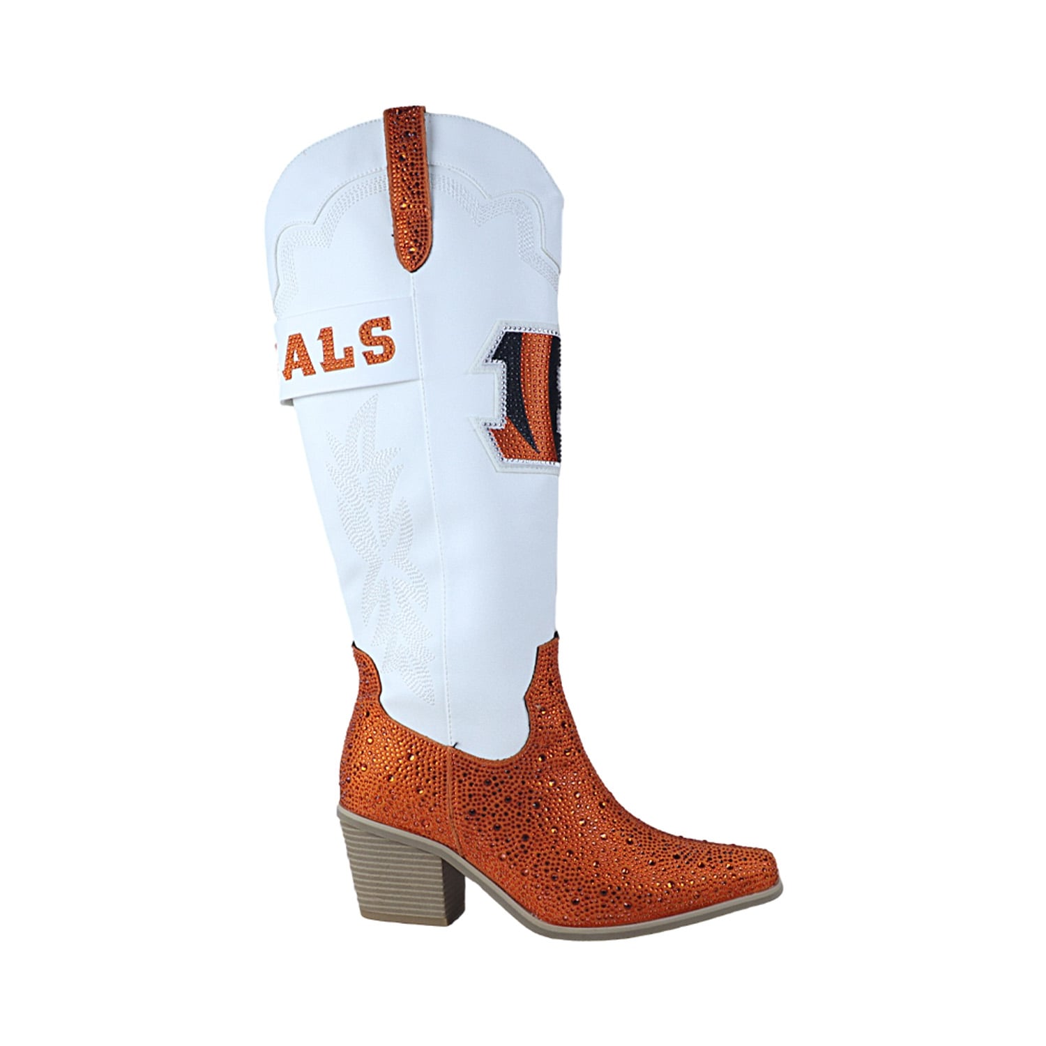 Bottes de cowboy blanches FABGATING by Cuce Cincinnati Bengals Crystal pour femmes