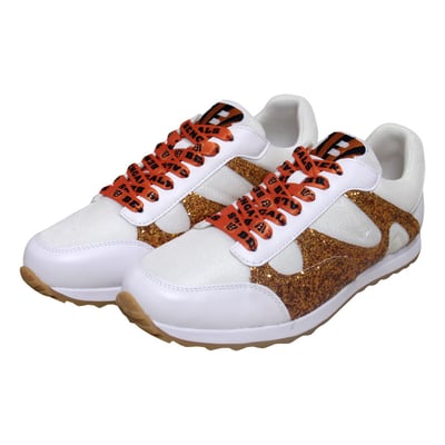  Cincinnati Bengals FABGATING by Cuce Women's Glitter Sneakers - White