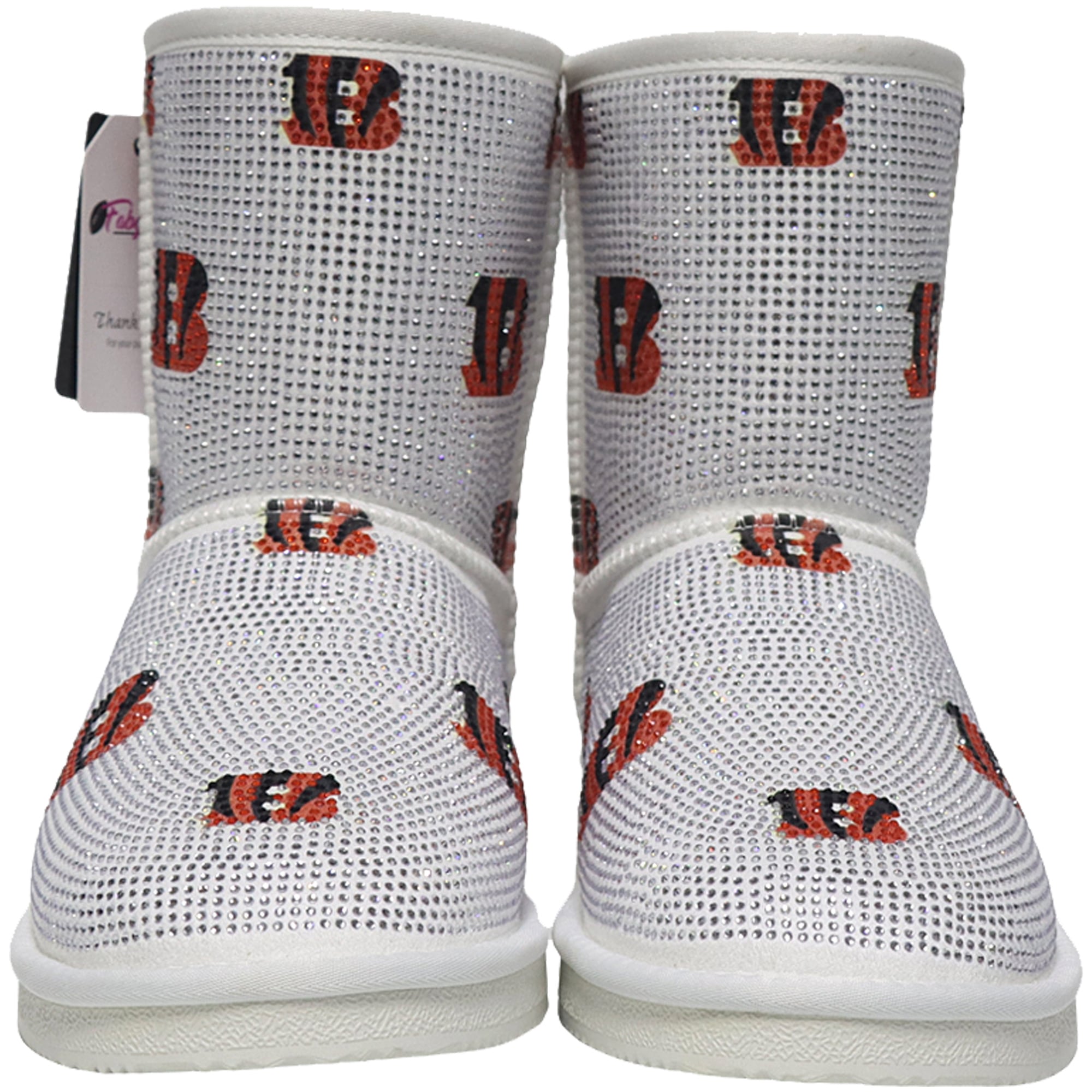 Bottines à enfiler FABGATING by Cuce blanches avec logo des Bengals de Cincinnati