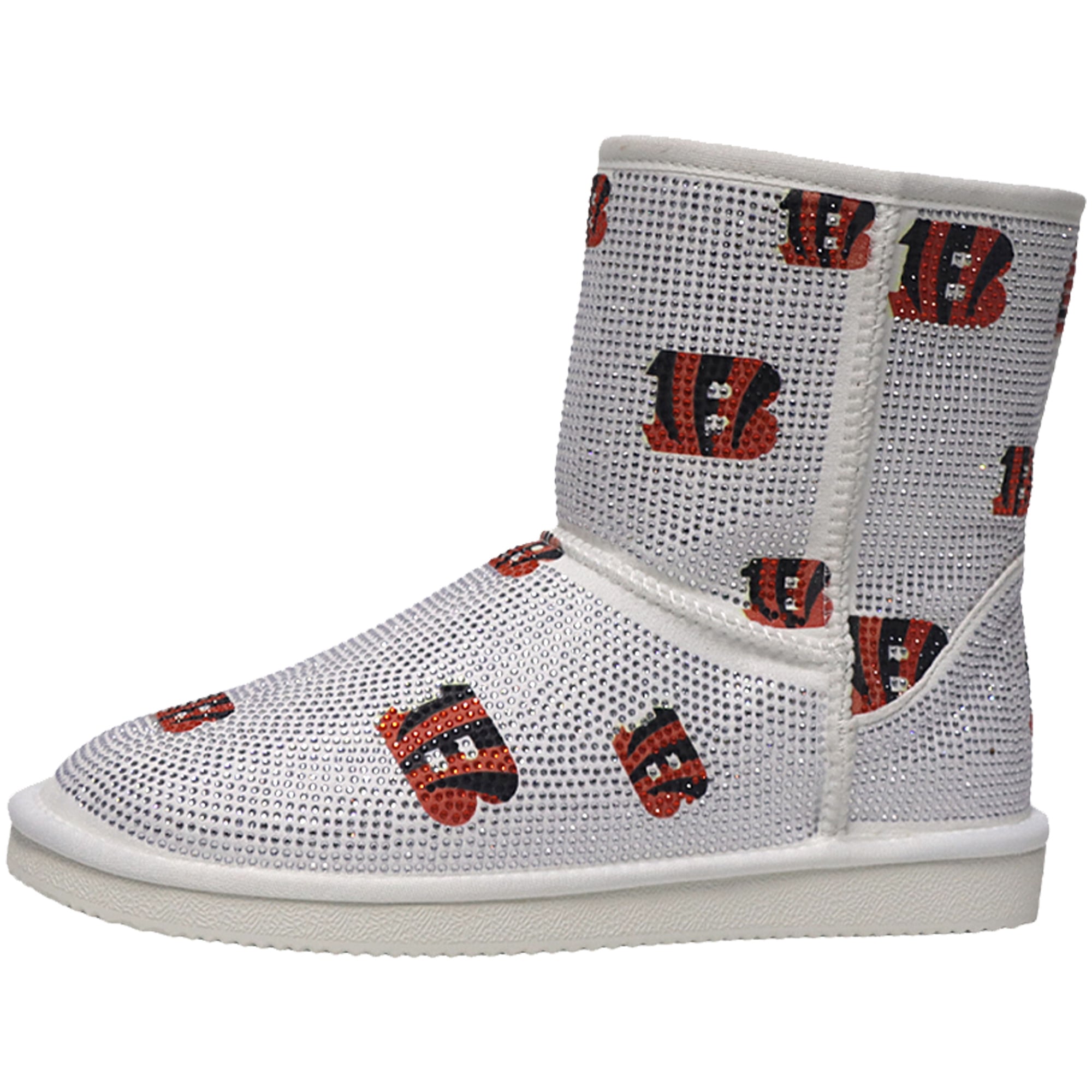 Bottines à enfiler FABGATING by Cuce blanches avec logo des Bengals de Cincinnati
