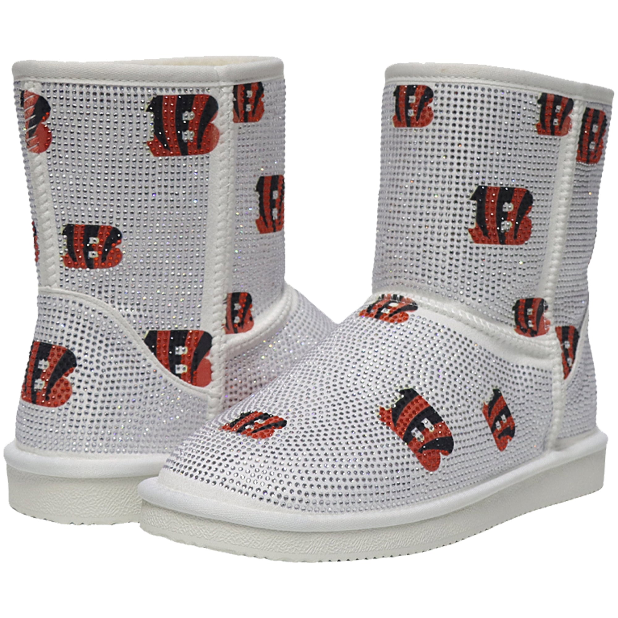 Bottines à enfiler FABGATING by Cuce blanches avec logo des Bengals de Cincinnati