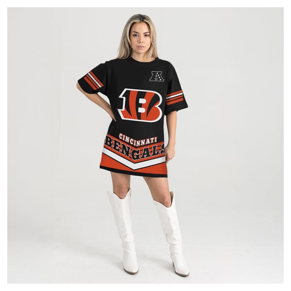 Women's Gameday Couture Black Cincinnati Bengals Perfect Score Vintage T-Shirt Dress