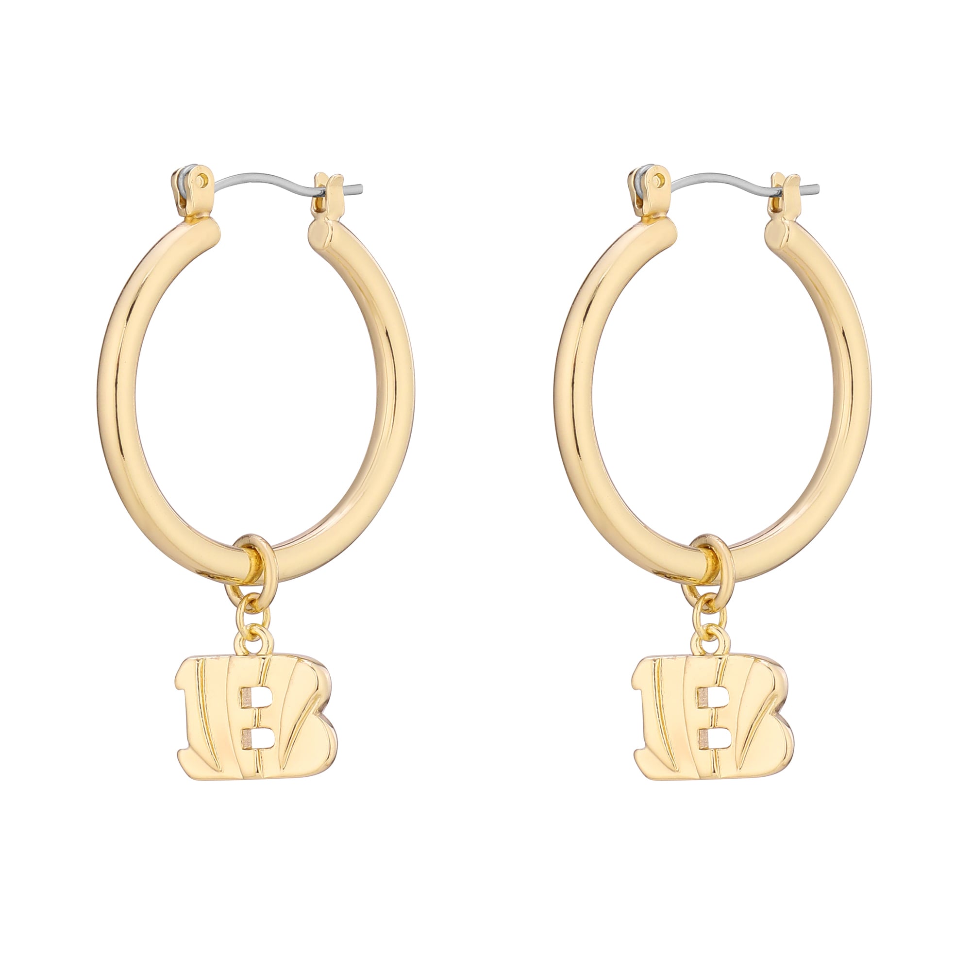 Boucles d'oreilles créoles LUV AJ Gold Cincinnati Bengals XL pour femmes