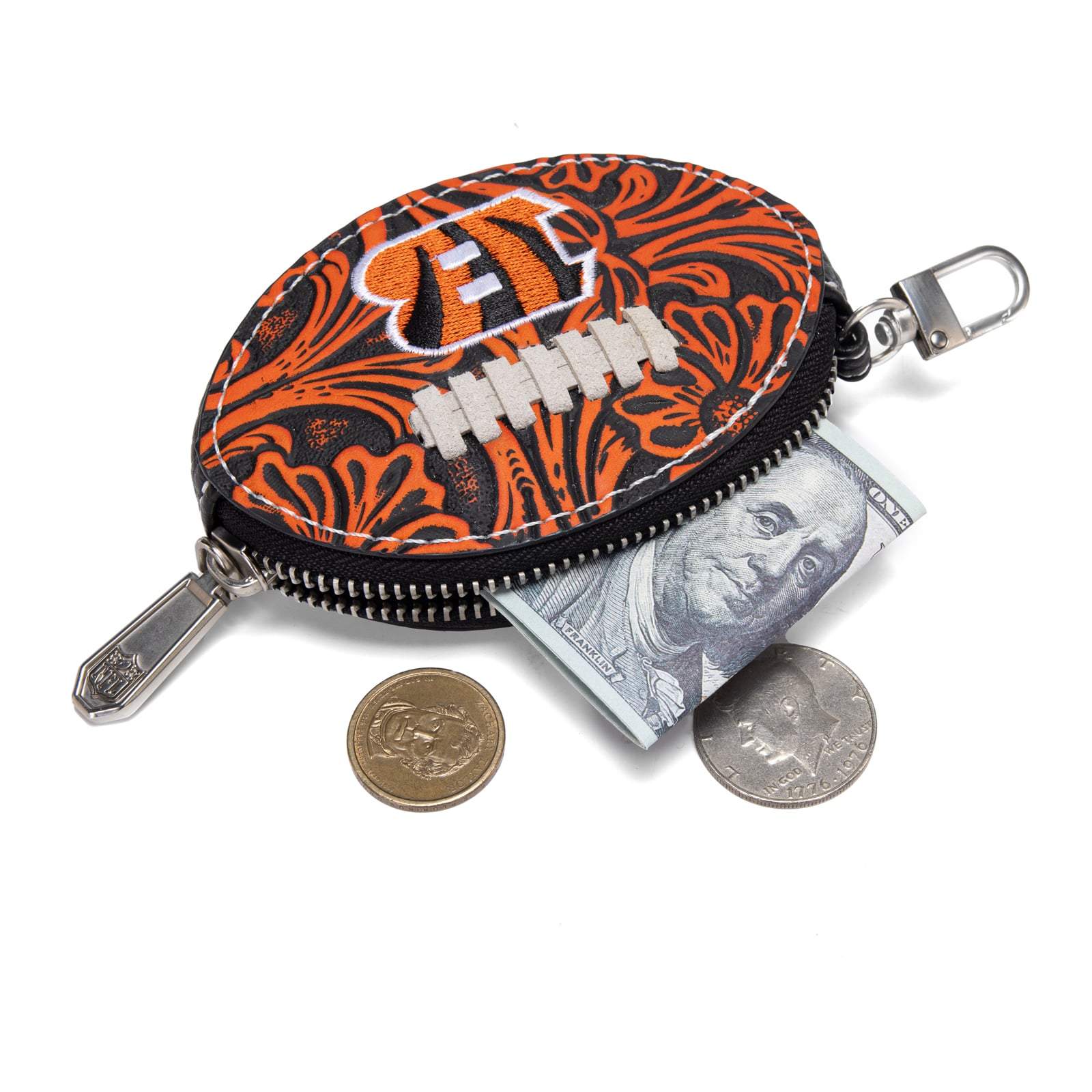 Porte-clés de sac pour femme Montana West Cincinnati Bengals Football