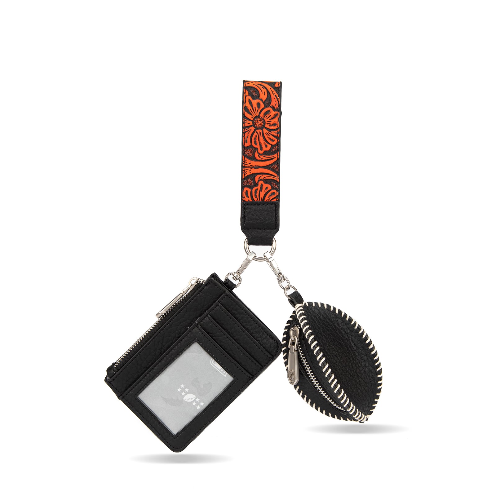 Portefeuille et bracelet porte-clés football Montana West Cincinnati Bengals pour femmes