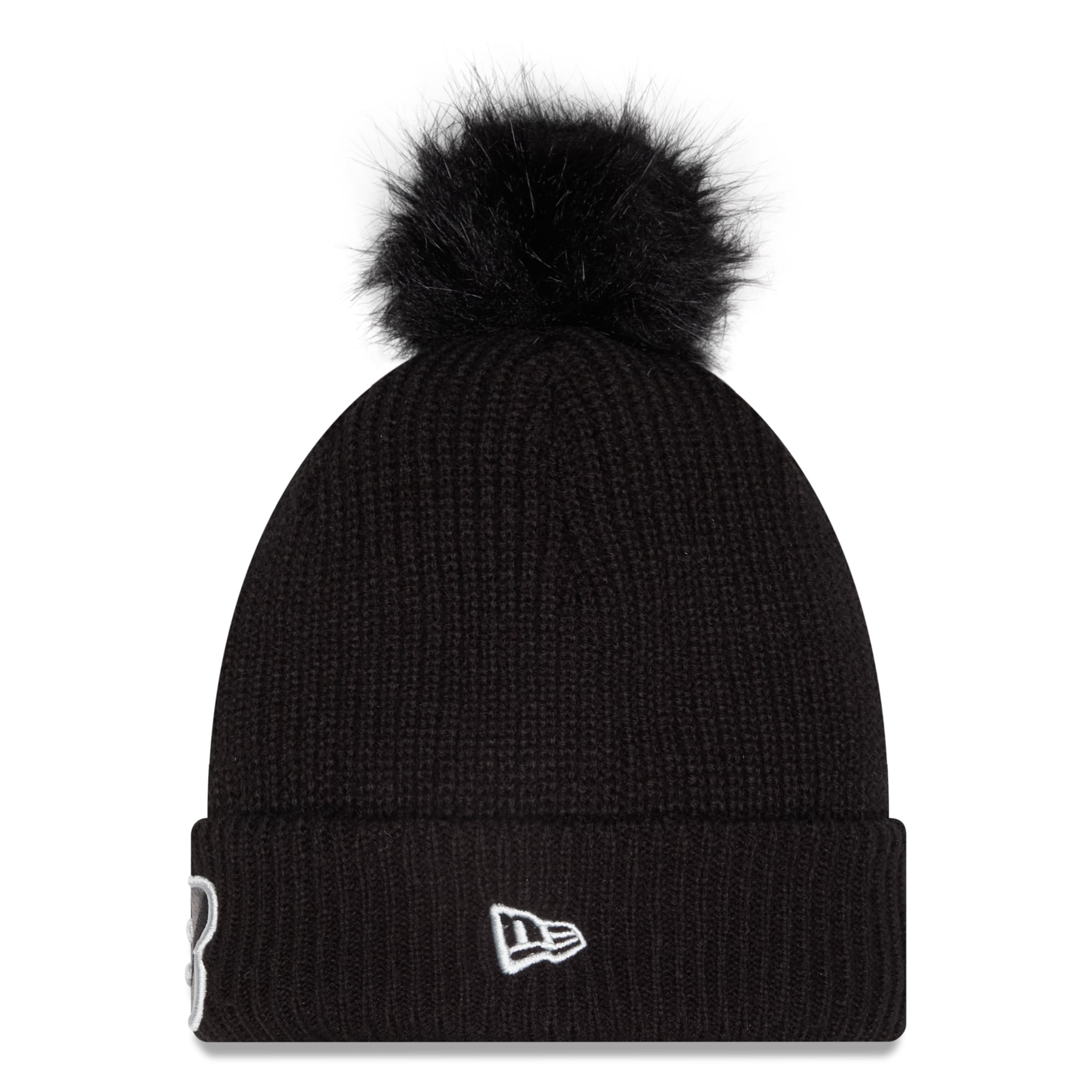 Bonnet à revers New Era noir pour femme, modèle Cincinnati Bengals 2026 Salute To Service, avec pompon.