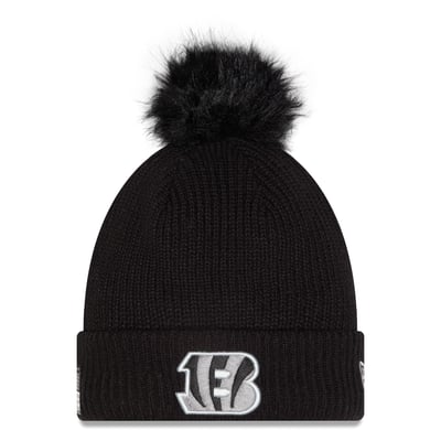 Cincinnati Bengals New Era Women's 2026 Salute To Service Cuffed Knit Hat with Pom - Black