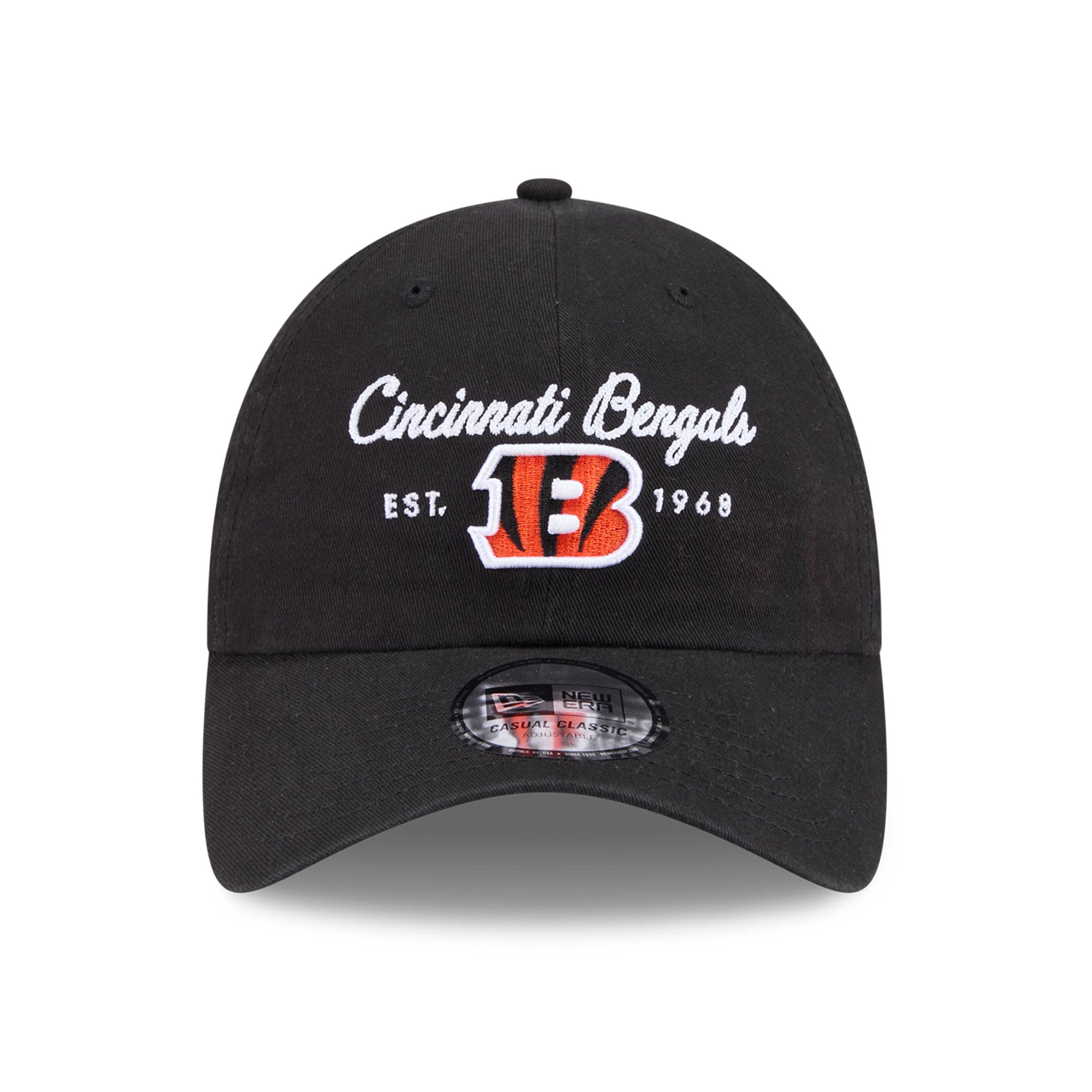 Women's New Era Black Cincinnati Bengals Script Casual Classic Adjustable Hat